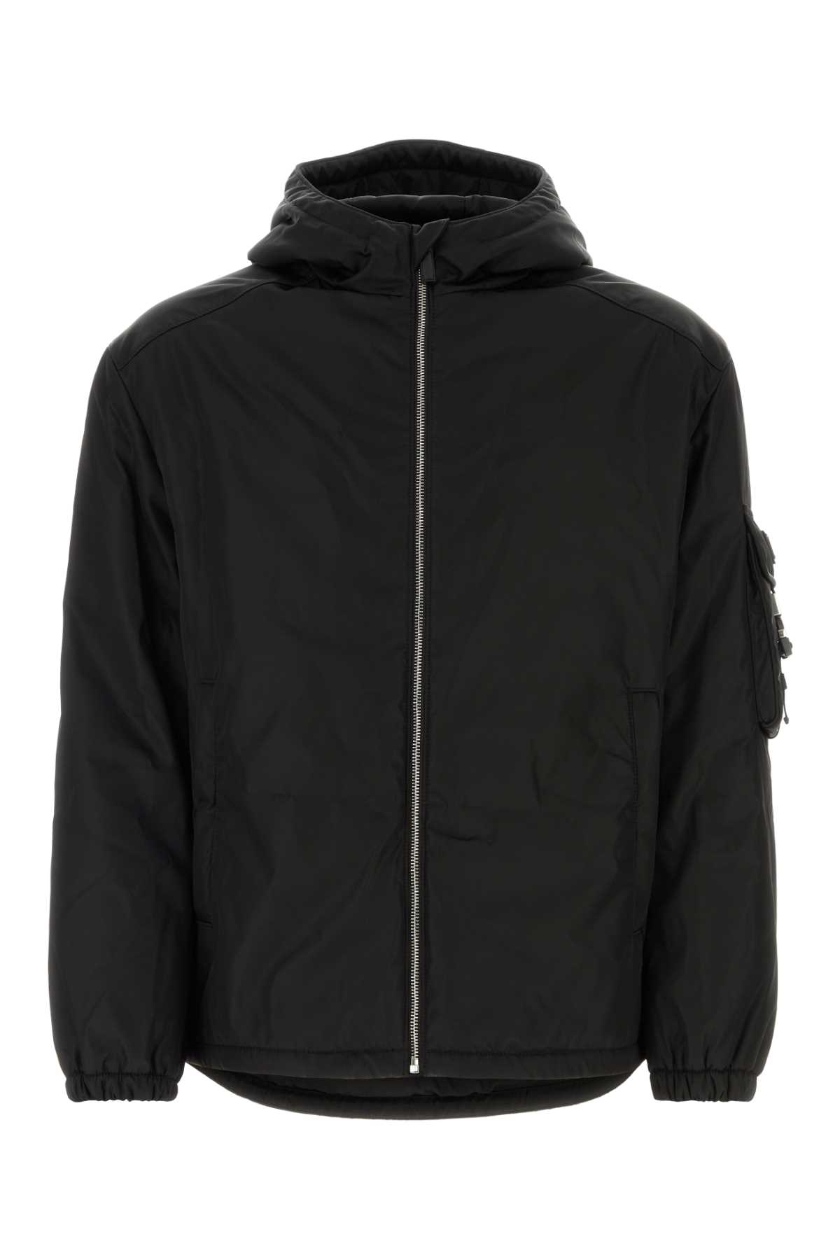 Shop Prada Black Nylon Padded Jacket In Nero