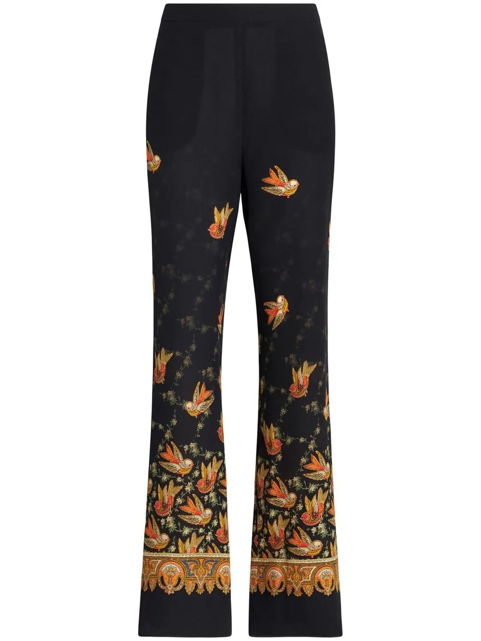 Etro Printed Crêpe De Chine Palazzo Trousers In Fantasia