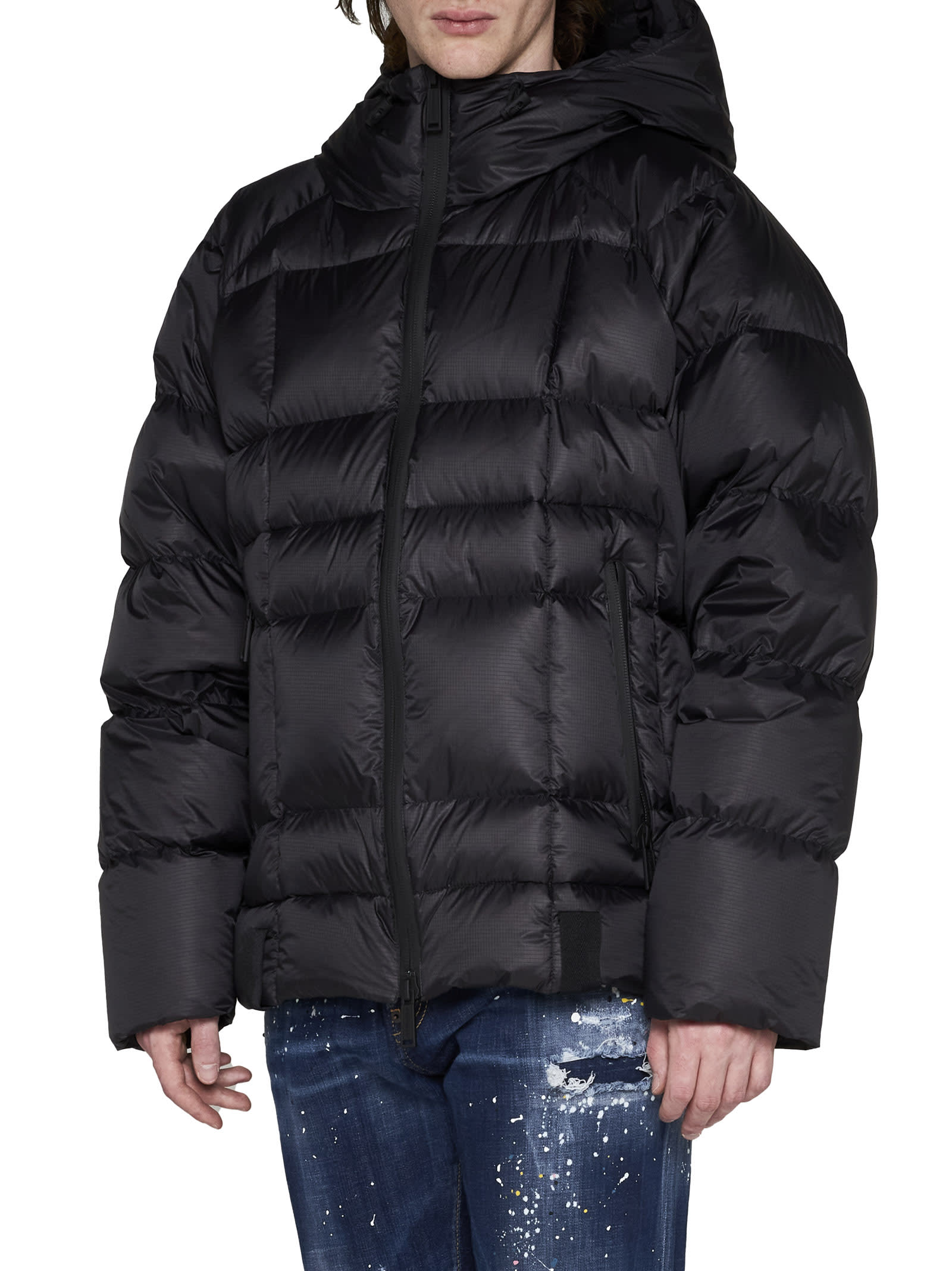 Dsquared2 Logo-print Padded Jacket In Black