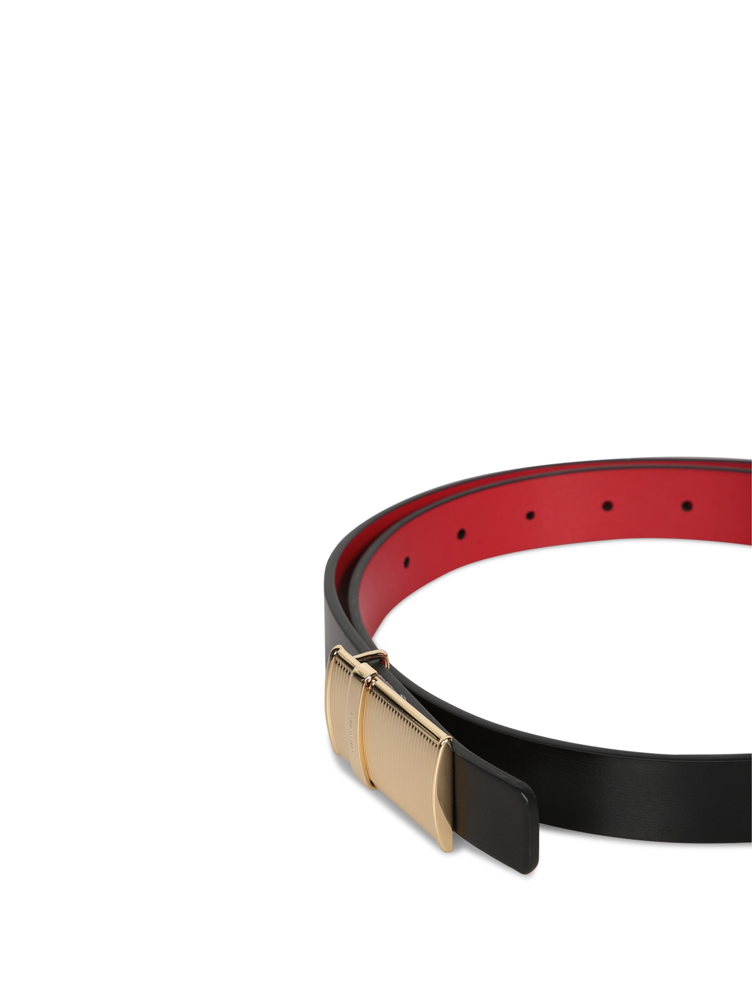 Shop Ferragamo Leather Belt In Black And Red