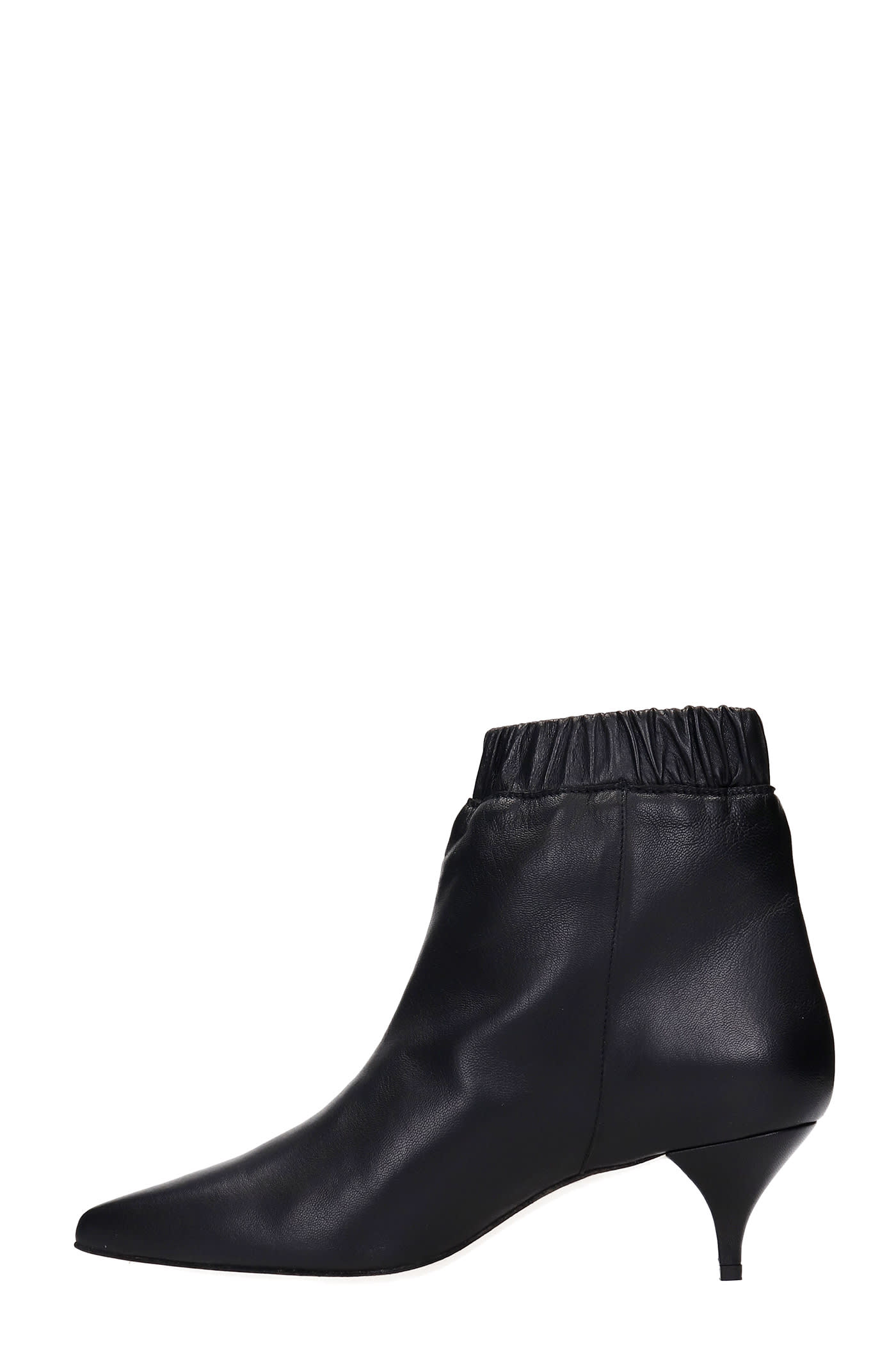 Alchimia Low Heels Ankle Boots In Black Leather