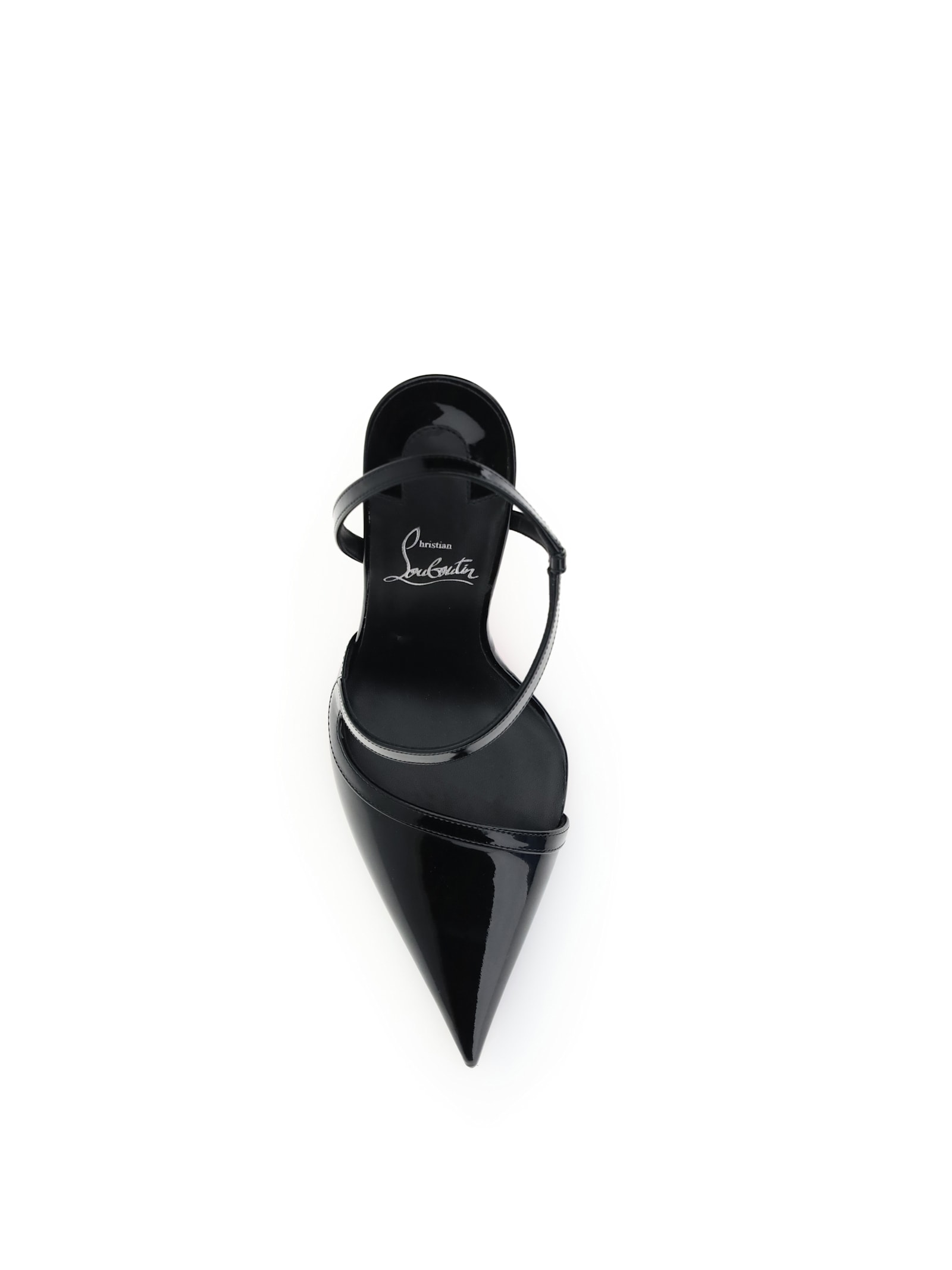 Christian Louboutin Rosa Z 100 Patent Leather Slingback Pumps In Black