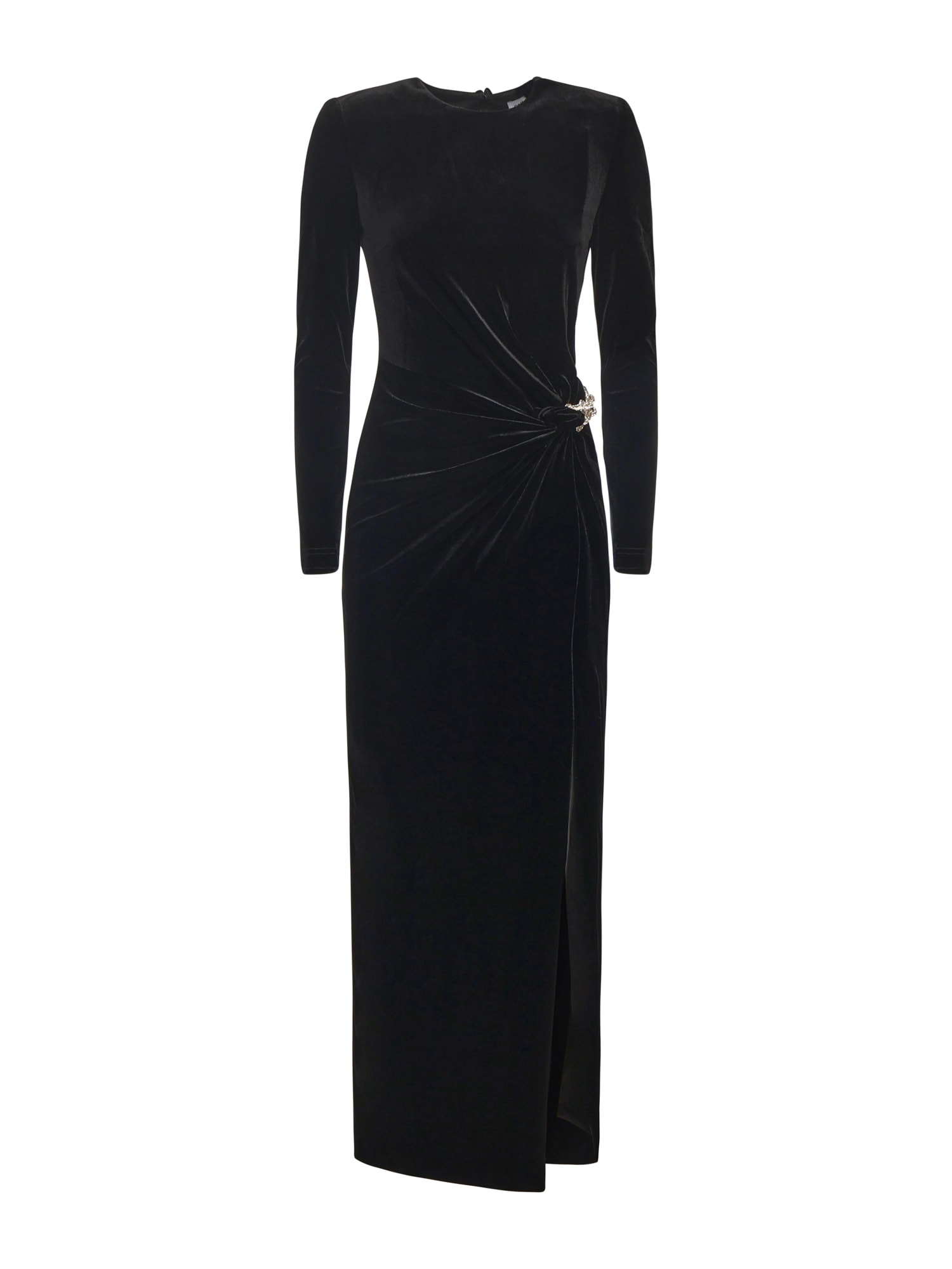 Self-portrait Black Velvet Embellished Midi Dress Clothing In Black