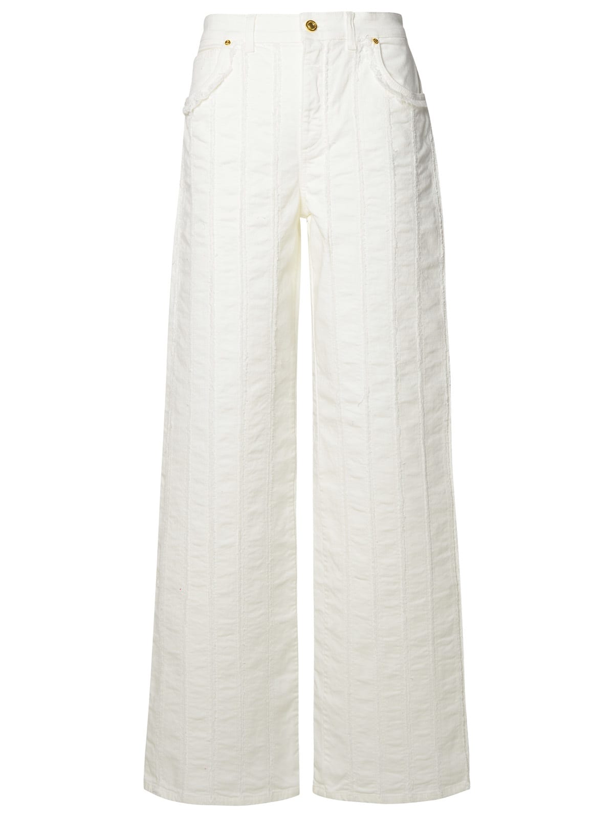 Shop Blumarine White Cotton Jeans