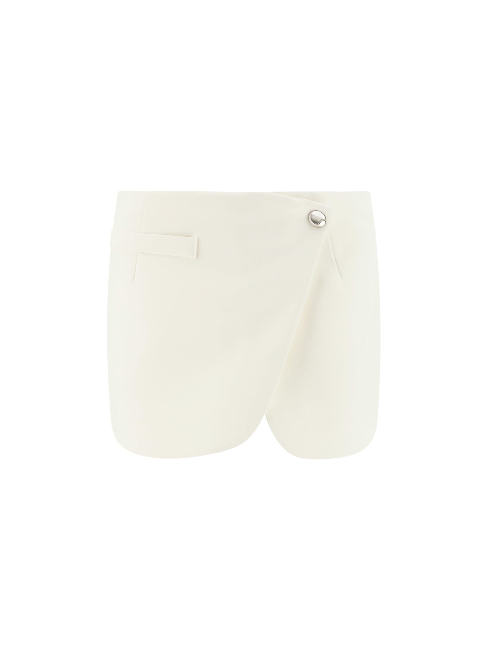 Coperni Asymmetric Mini Wrap Skirt In Optic White