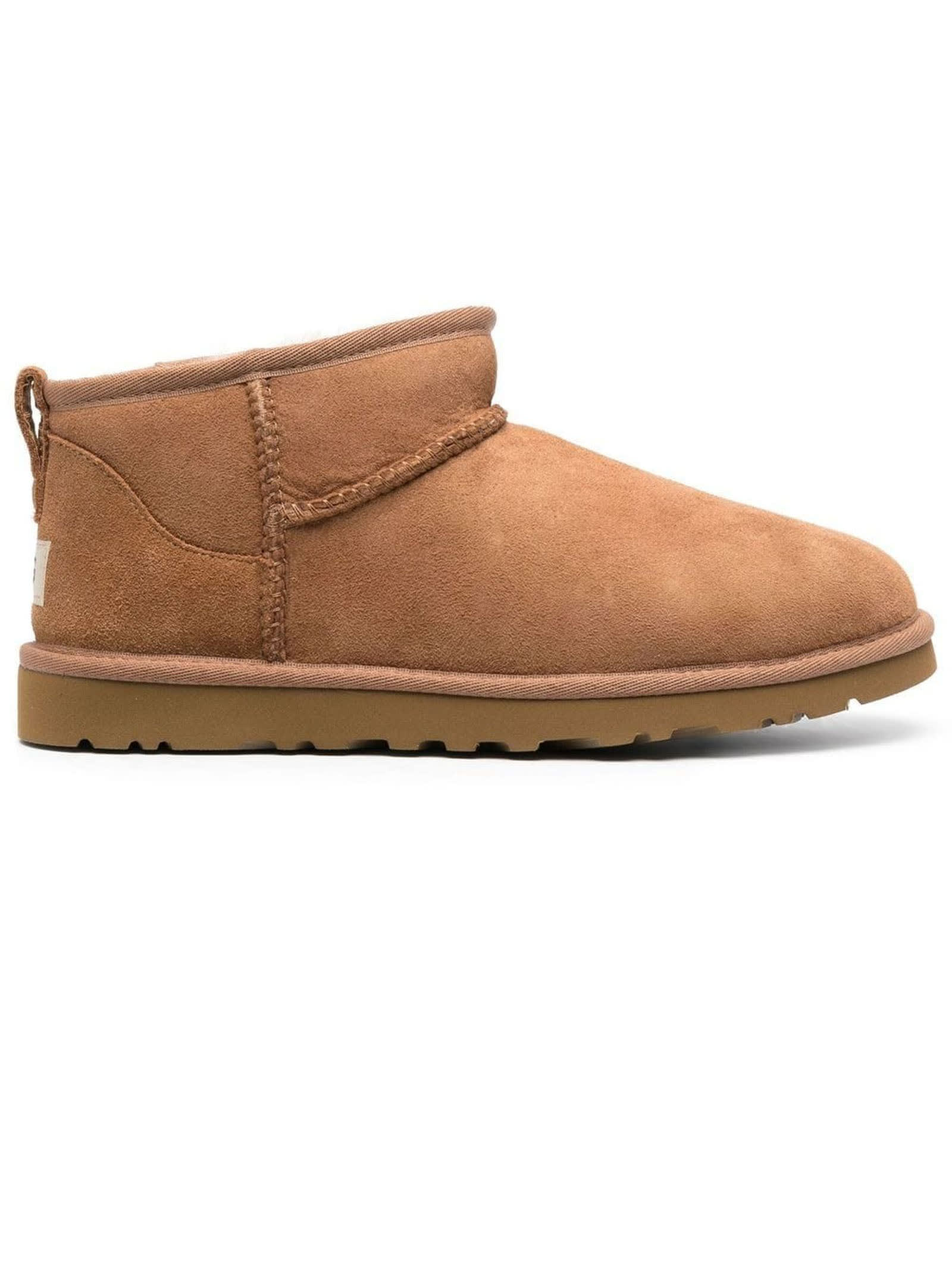 UGG CAMEL BROWN ULTRA MINI SUEDE BOOTS