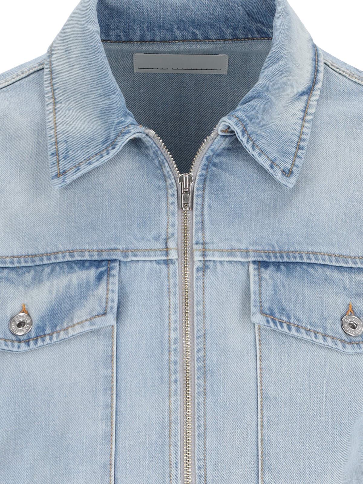 Shop Random Identities Denim Jacket In Light Blue