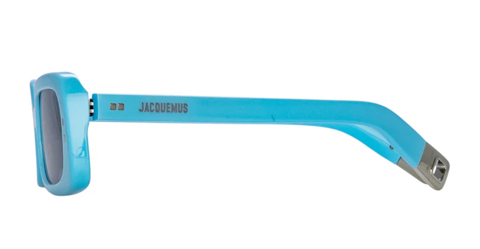 Shop Jacquemus Azzurro - Light Blue Sunglasses In Azzuro Light Blue Silver