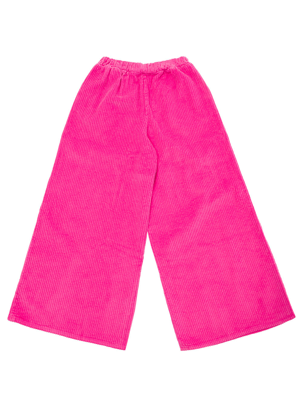 Shop Emile Et Ida Fuchsia High-waisted Pants With Buttons In Corduroy Girl In Fuxia