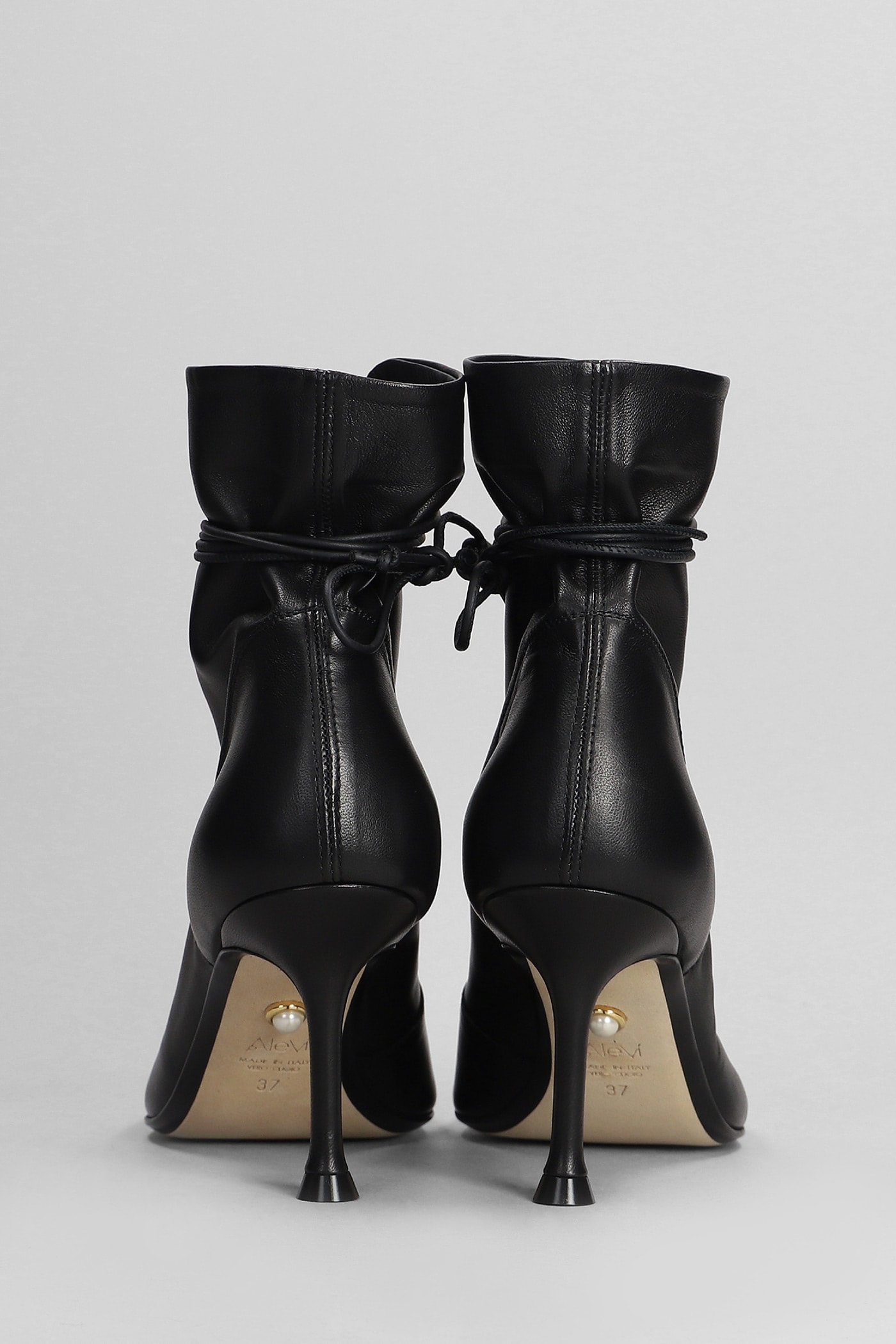 Shop Alevì Love 75 High Heels Ankle Boots In Black Leather