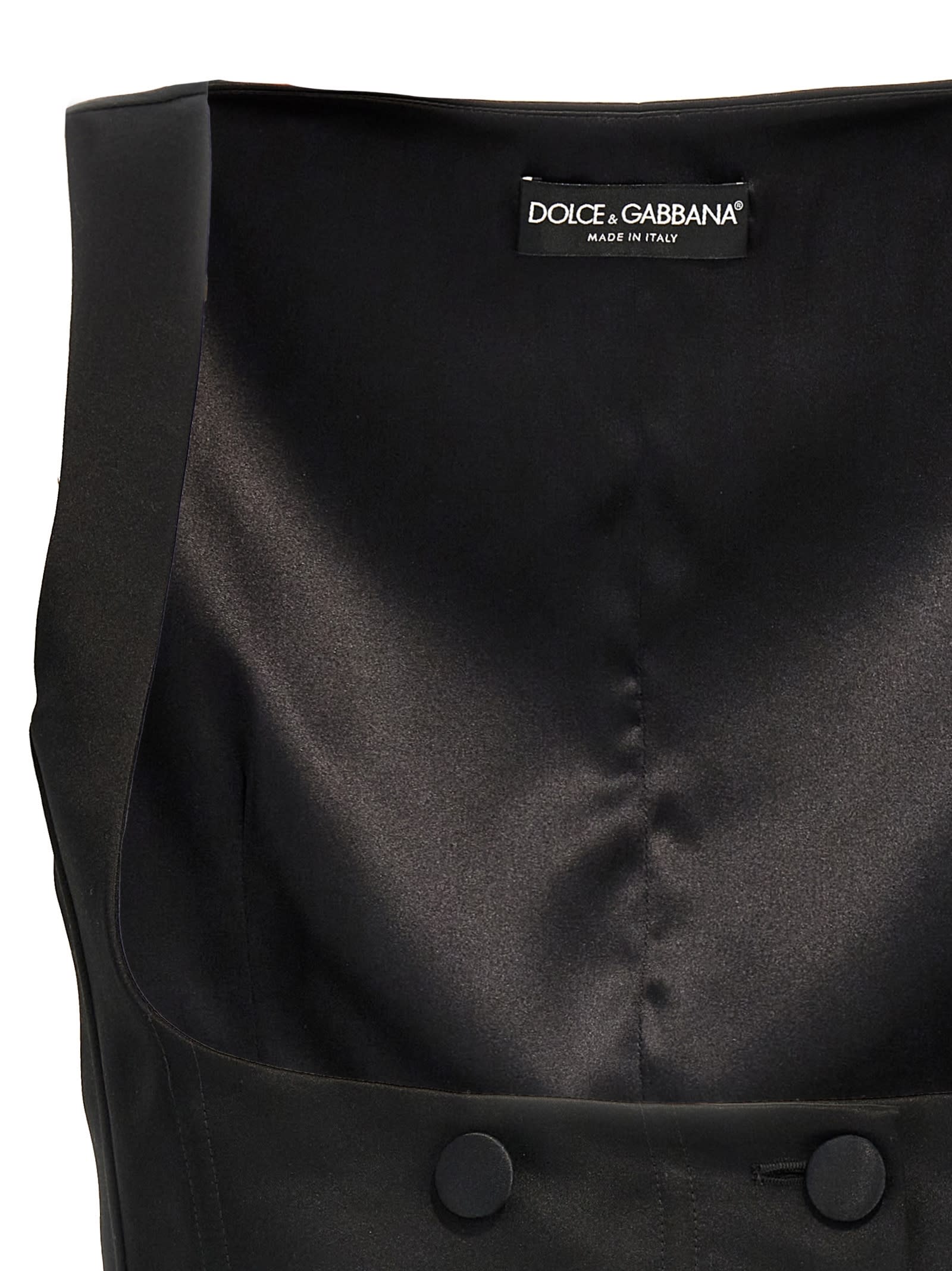 Shop Dolce & Gabbana Tuxedo Gilet In Black