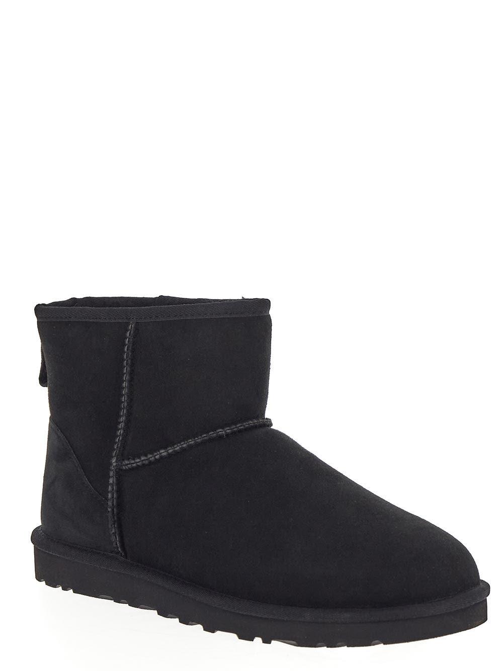 Shop Ugg Classic Mini Ankle Boot In Nero