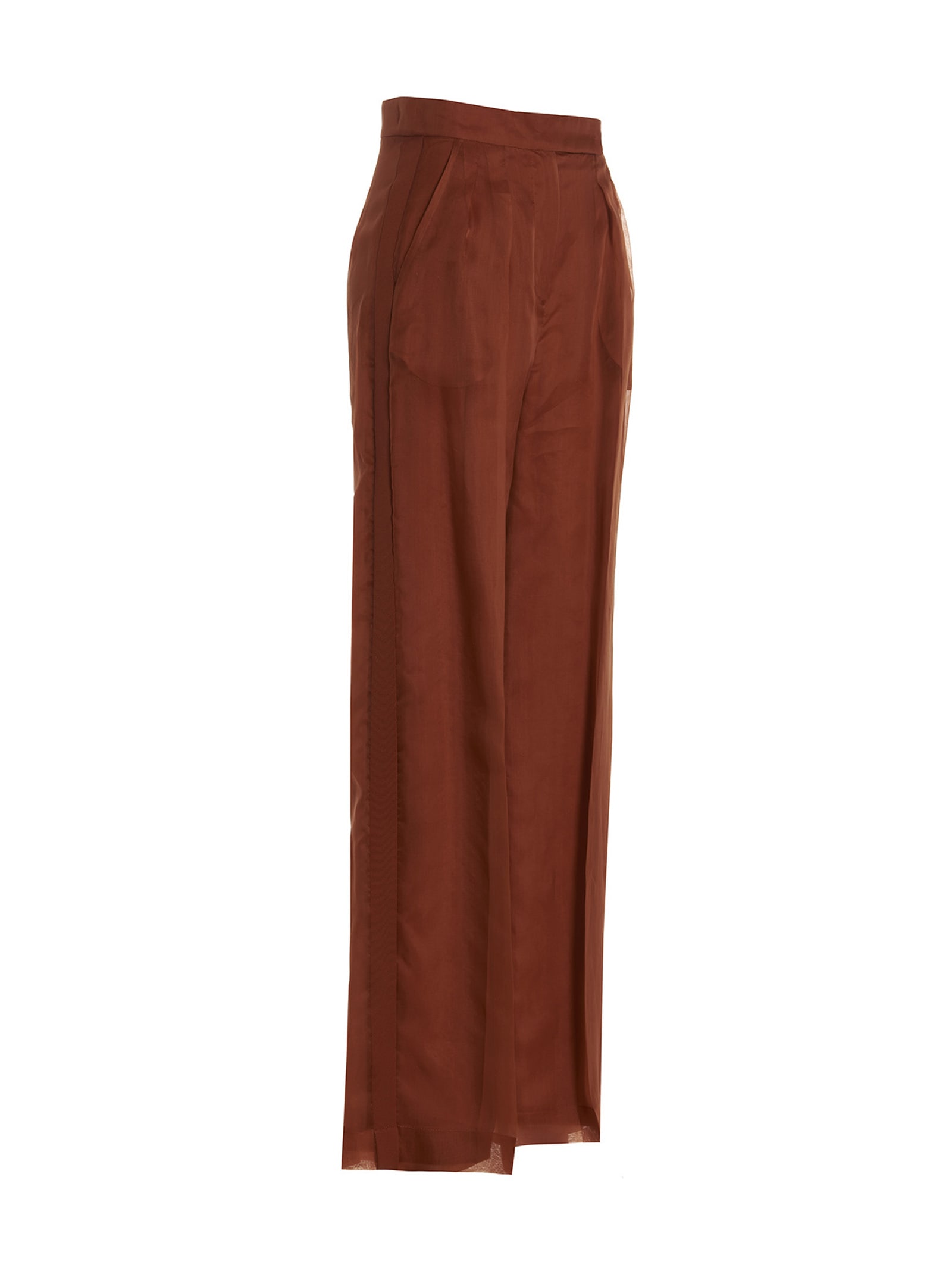 Shop Max Mara Chiffon Pants In Orange