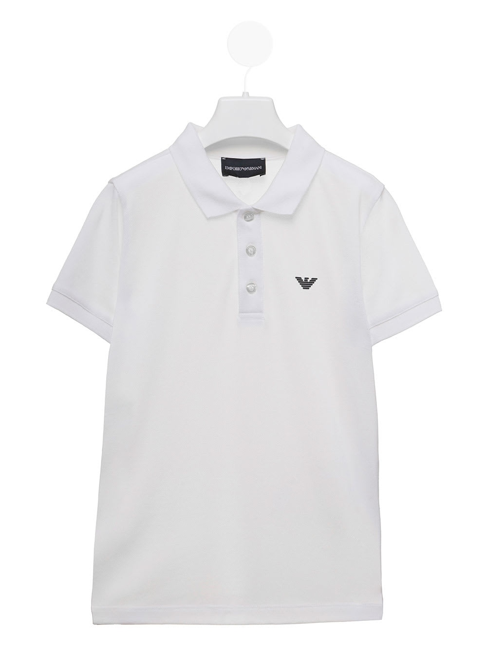 Emporio Armani Kids Boys White Polo Shirt With Logo