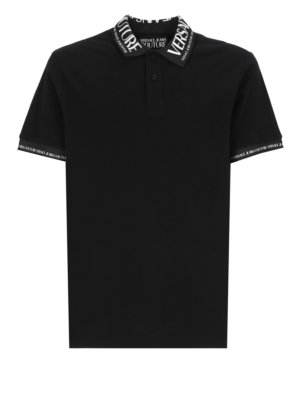 Versace Jeans Couture Cotton Piquet Polo Shirt In Black | ModeSens