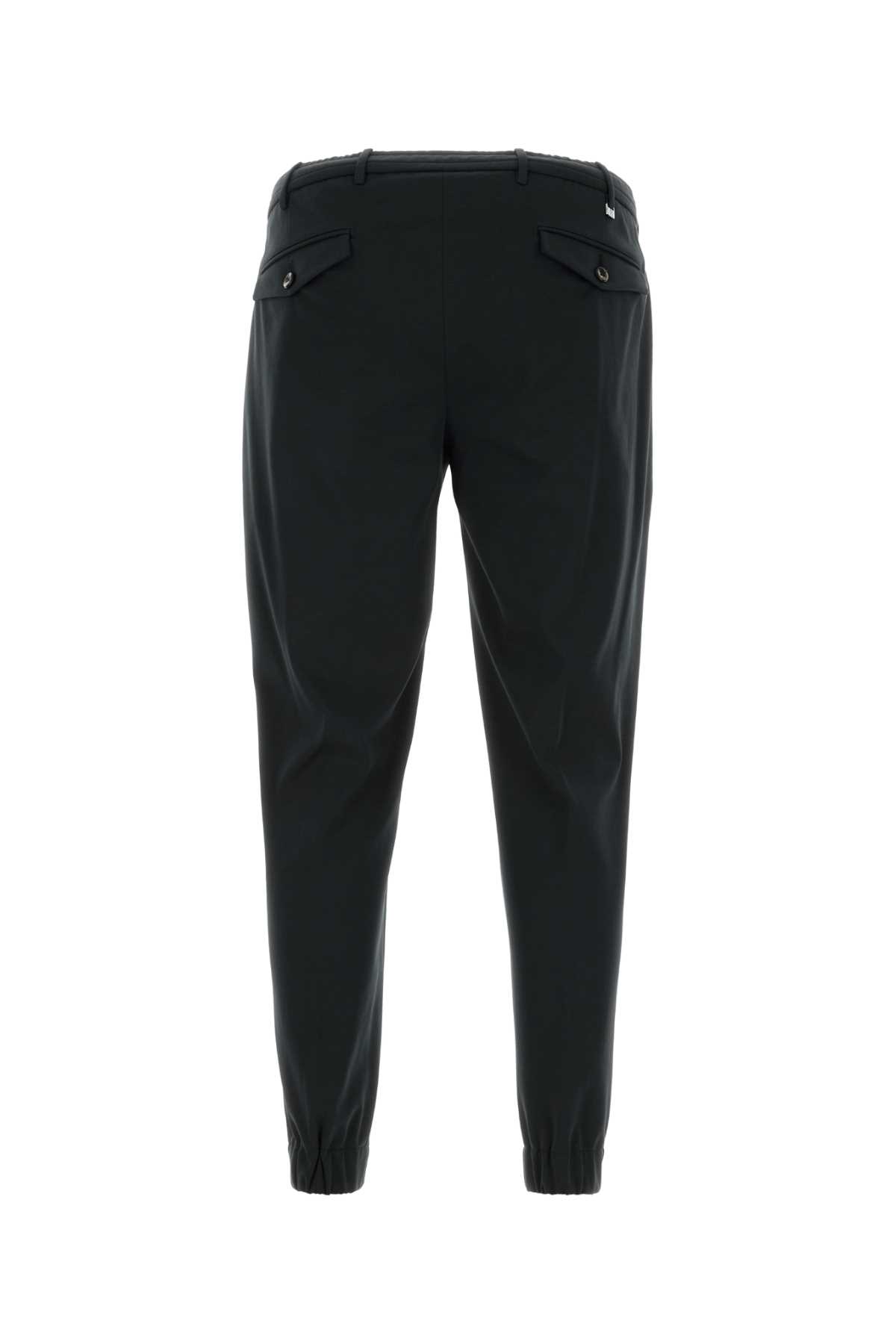 Pt Torino Black Stretch Cotton Blend Pant In 0990