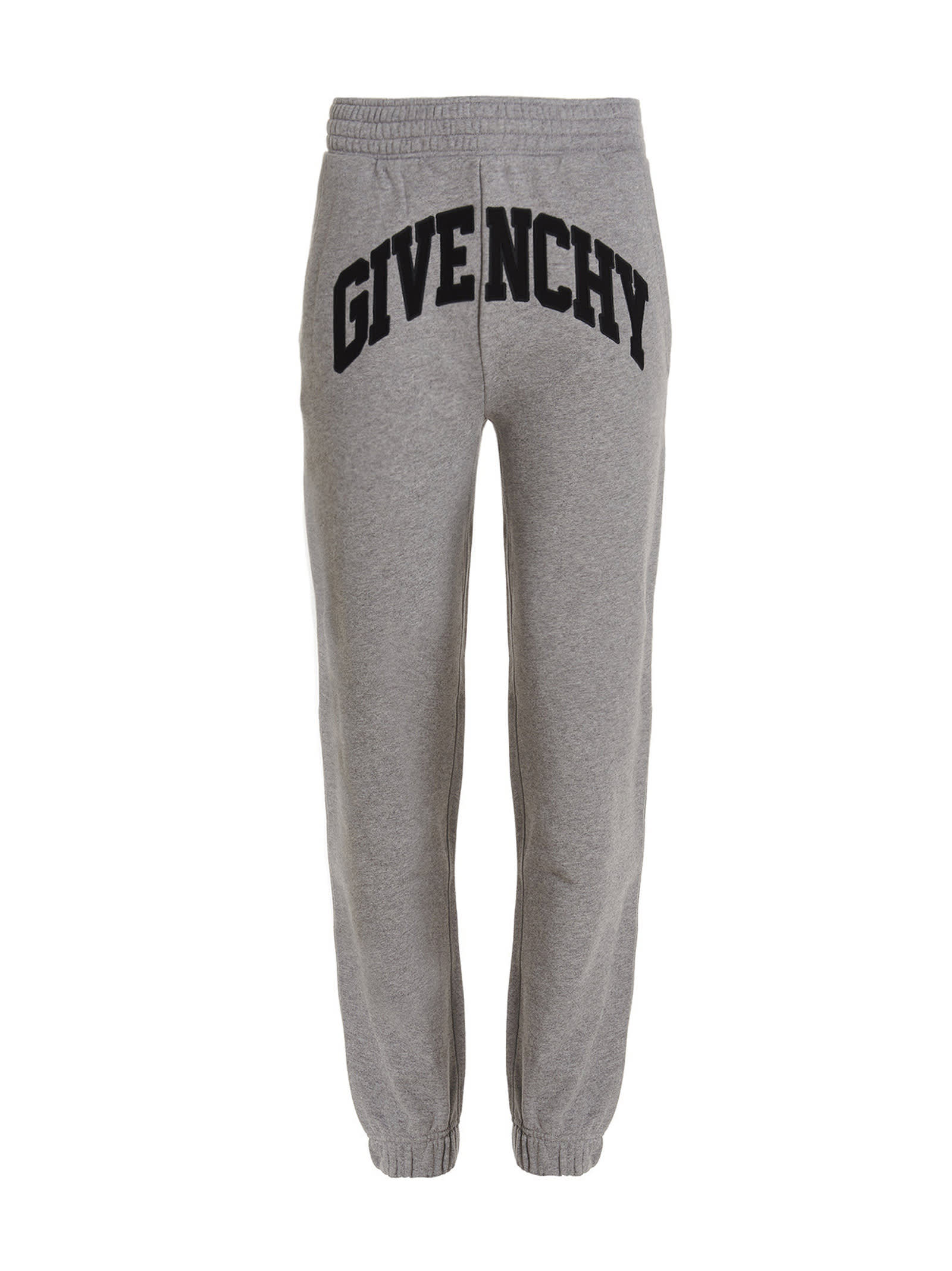 Shop Givenchy Logo Embroidery Joggers In Gray
