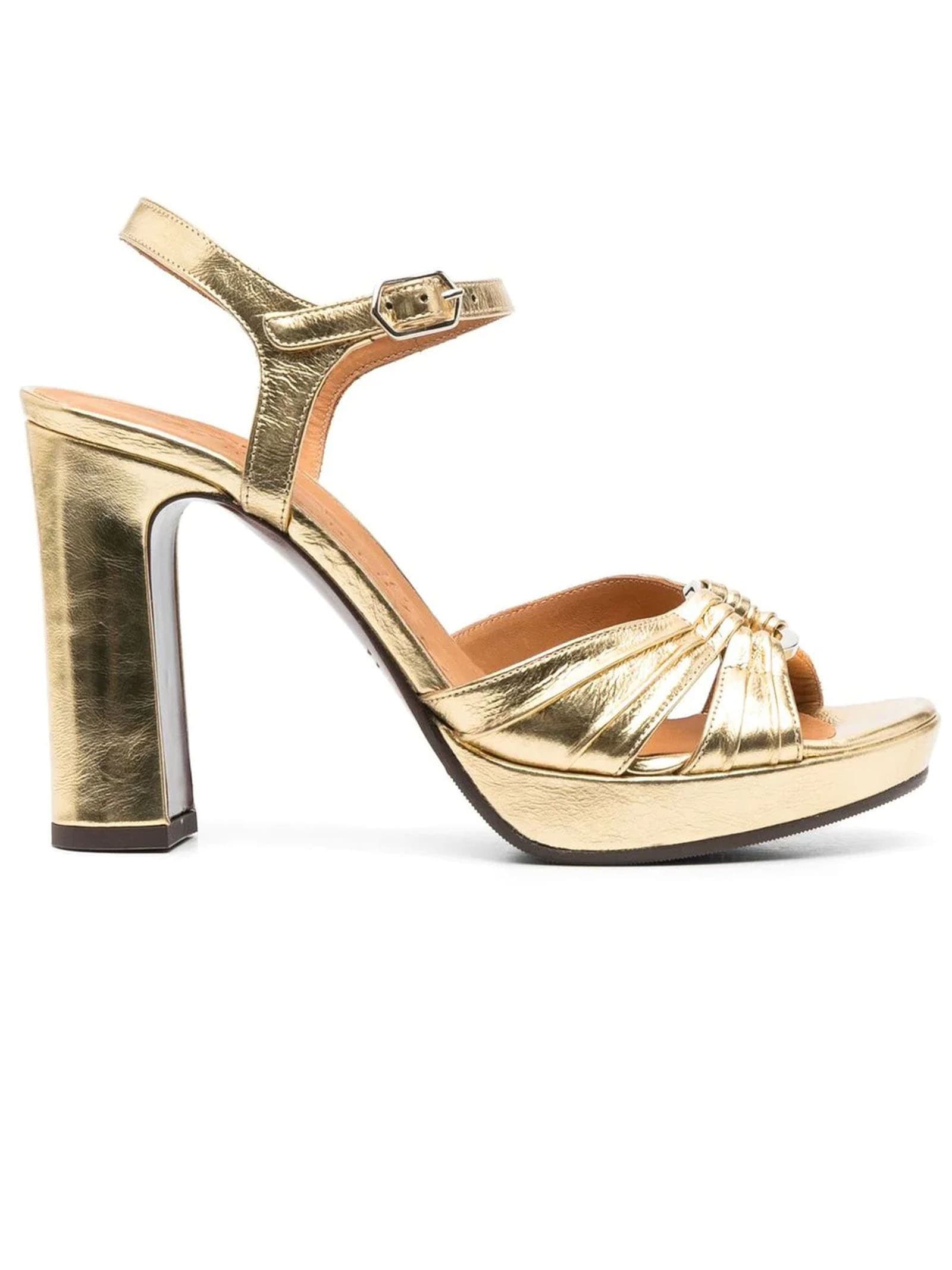 CHIE MIHARA GOLD-TONE LEATHER CHIVA SANDALS