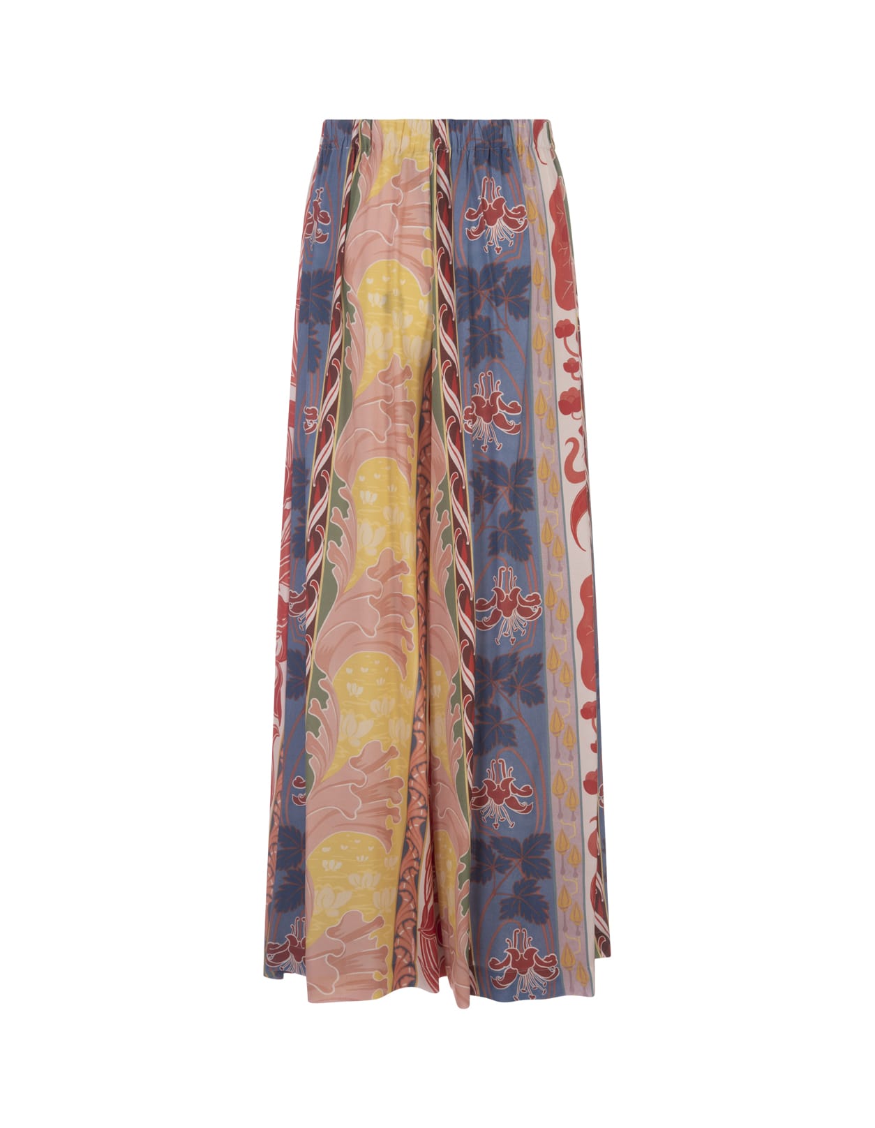 Shop Etro Summer Print Wide Leg Pants In Multicolour