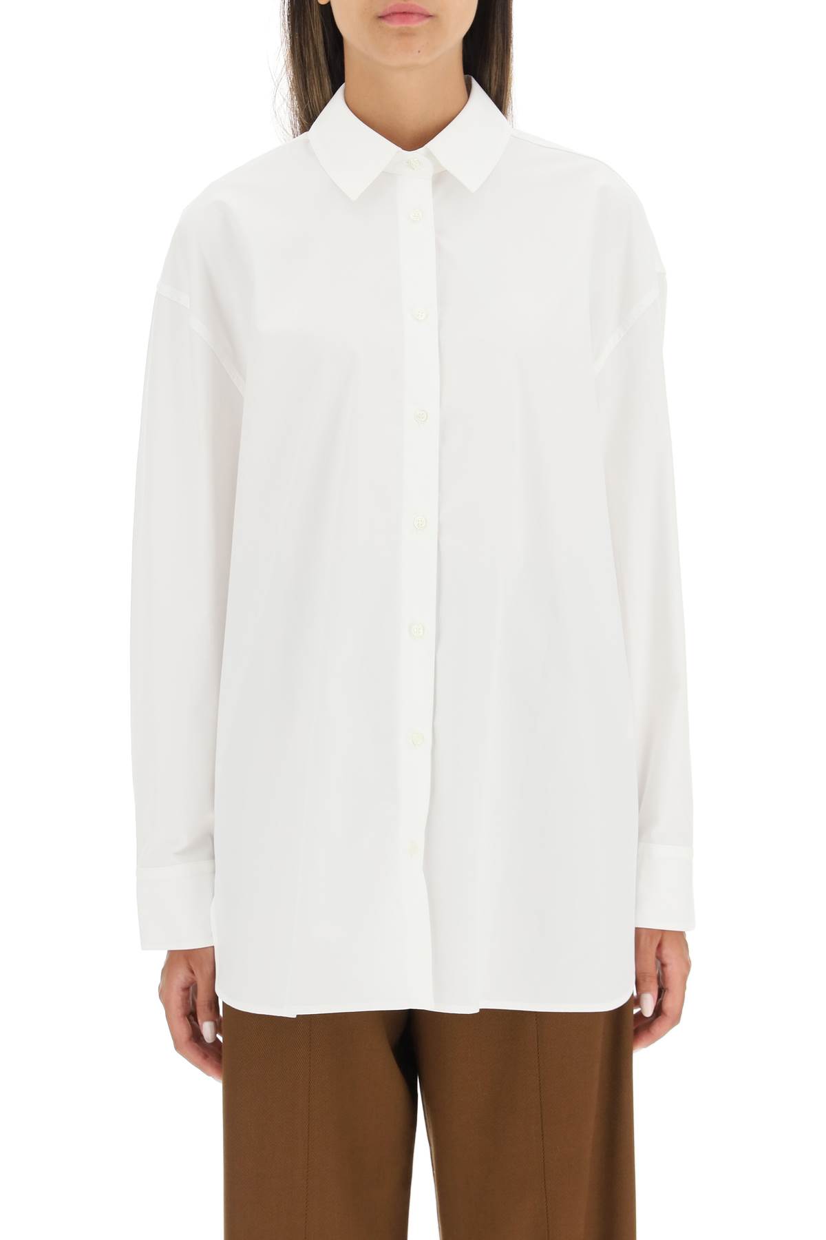 Shop Loulou Studio Espanto Oversized Cotton Shirt In White (white)