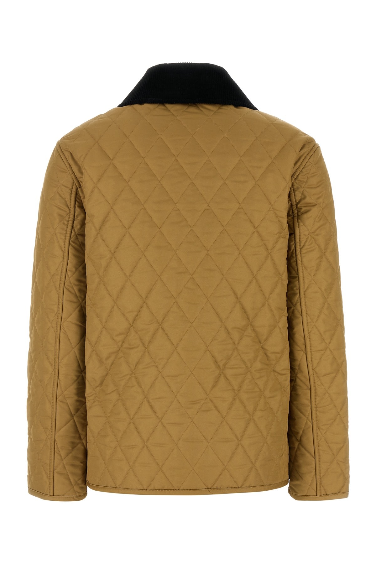 Burberry Corduroy-collar Diamond-quilted Jacket In Orange