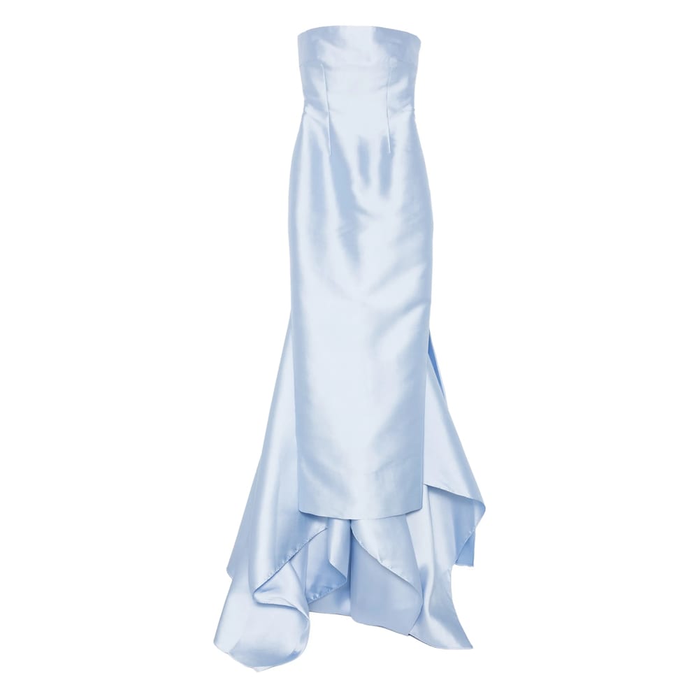 Solace London Strapless Maxi Dress In Blue