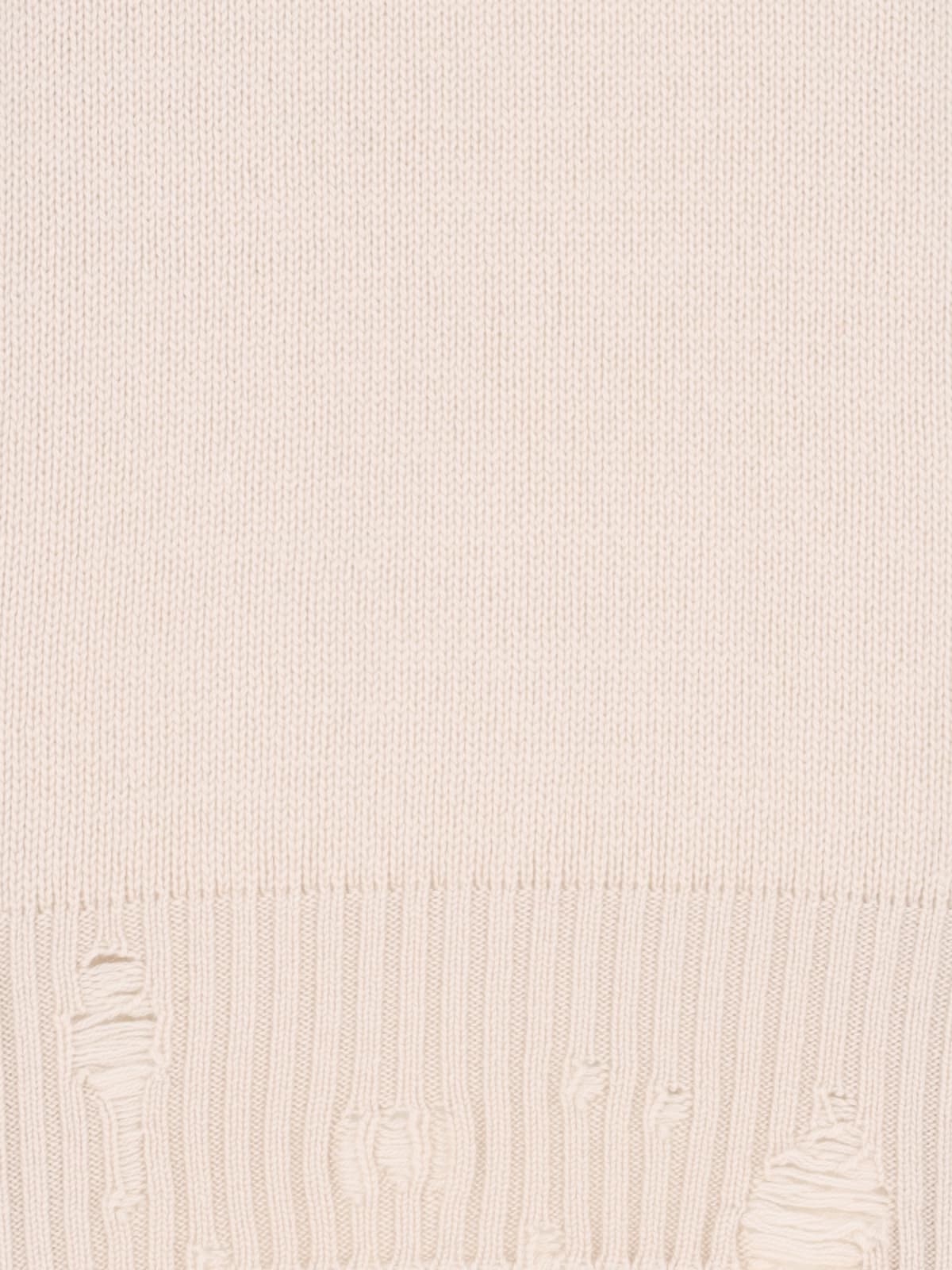 Shop Canessa Destroyed Detail Sweater In Crema