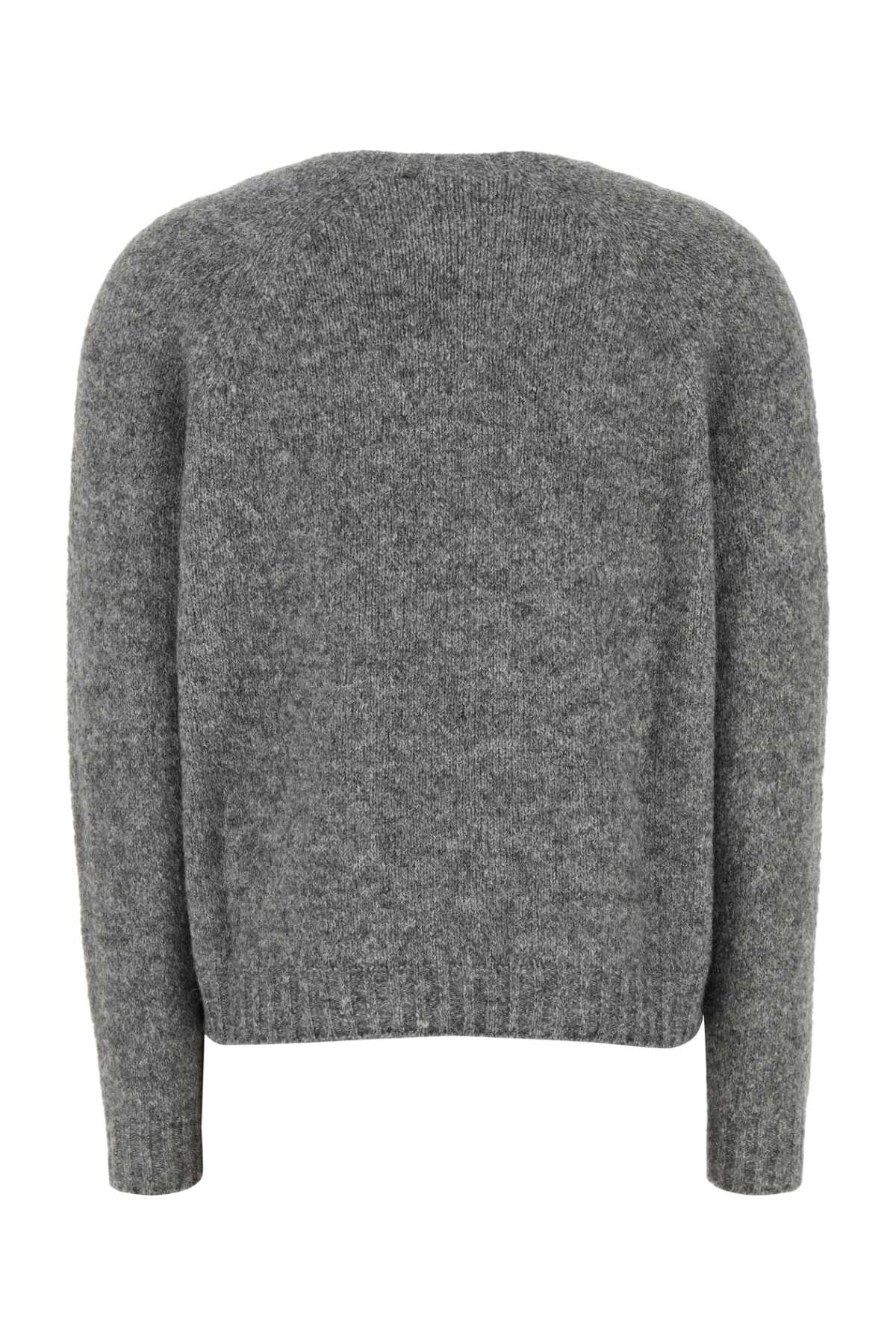 Weekend Max Mara Melange Grey Alpaca Blend Oversize Ghiacci Sweater In Gray