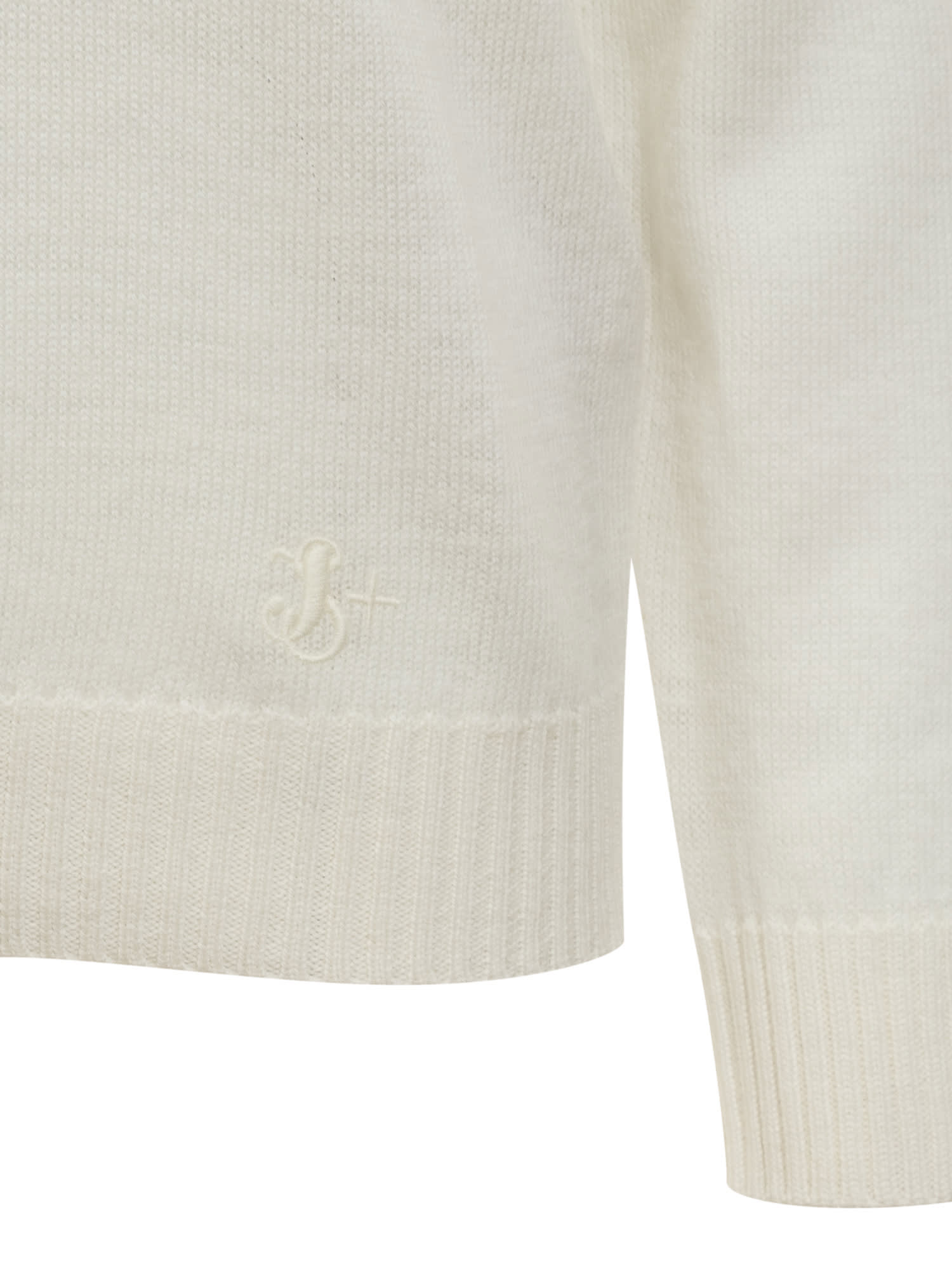 Shop Jil Sander Wool Sweater With Logo In White Snow