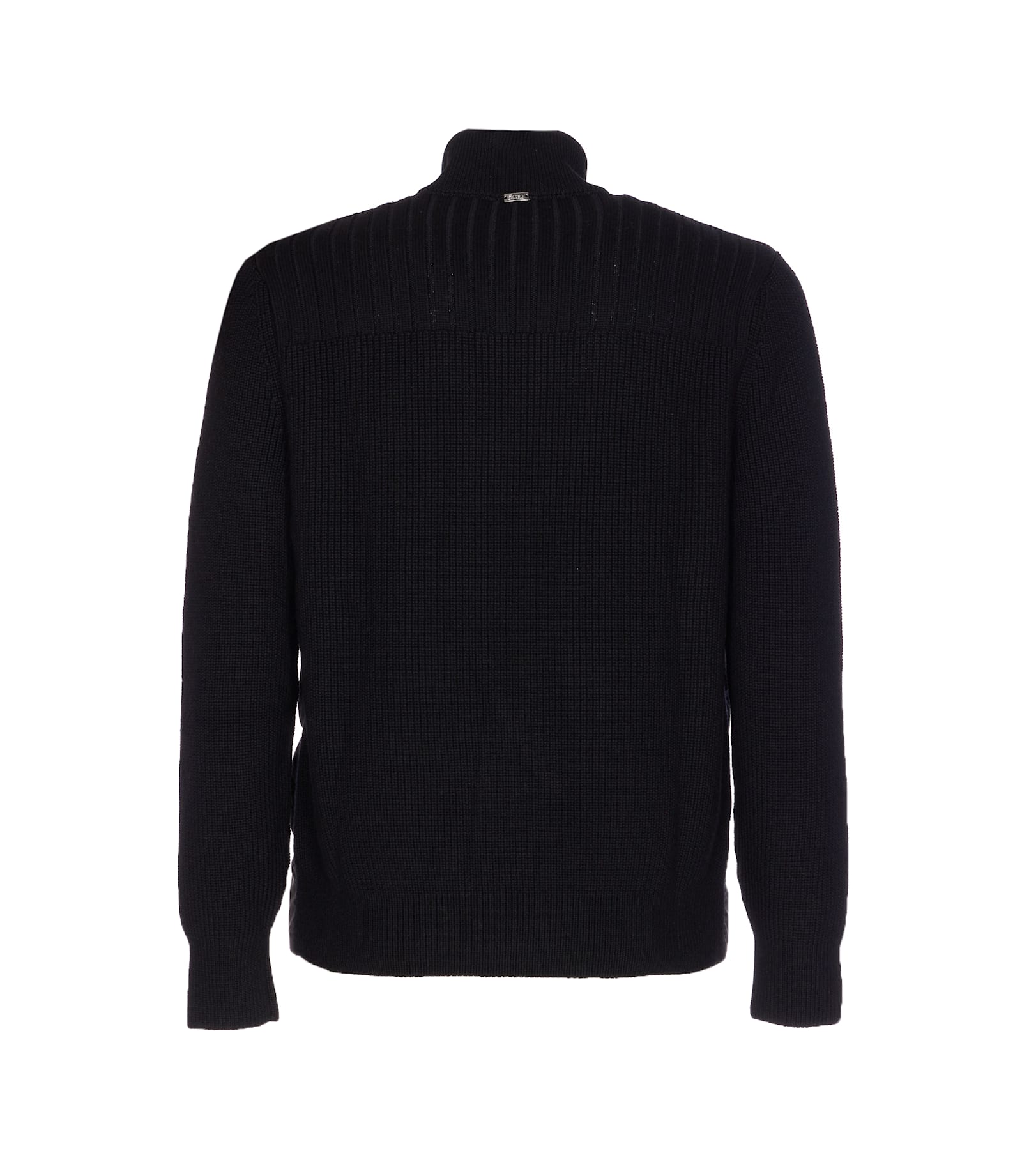Herno Knitted And Padded Cardigan In Black