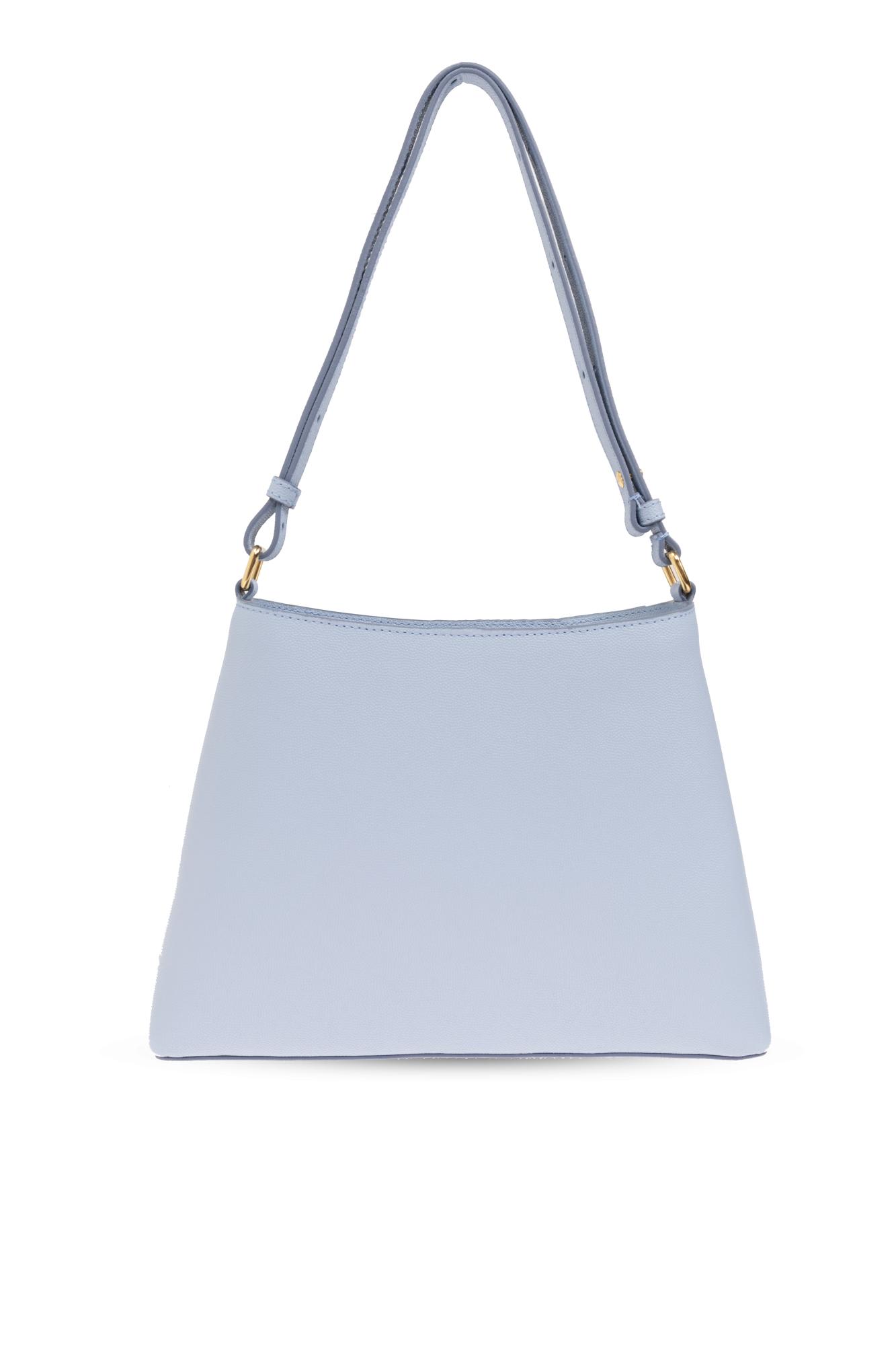 Shop Balmain Embleme Shoulder Bag In Azzurro