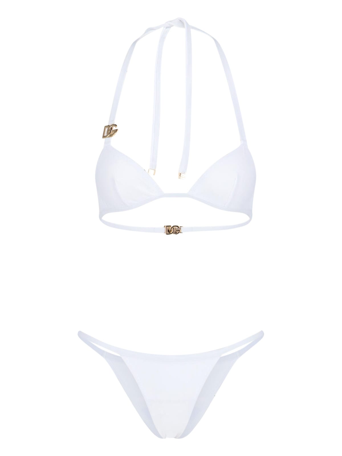 Dolce & Gabbana Logo Bikini In White