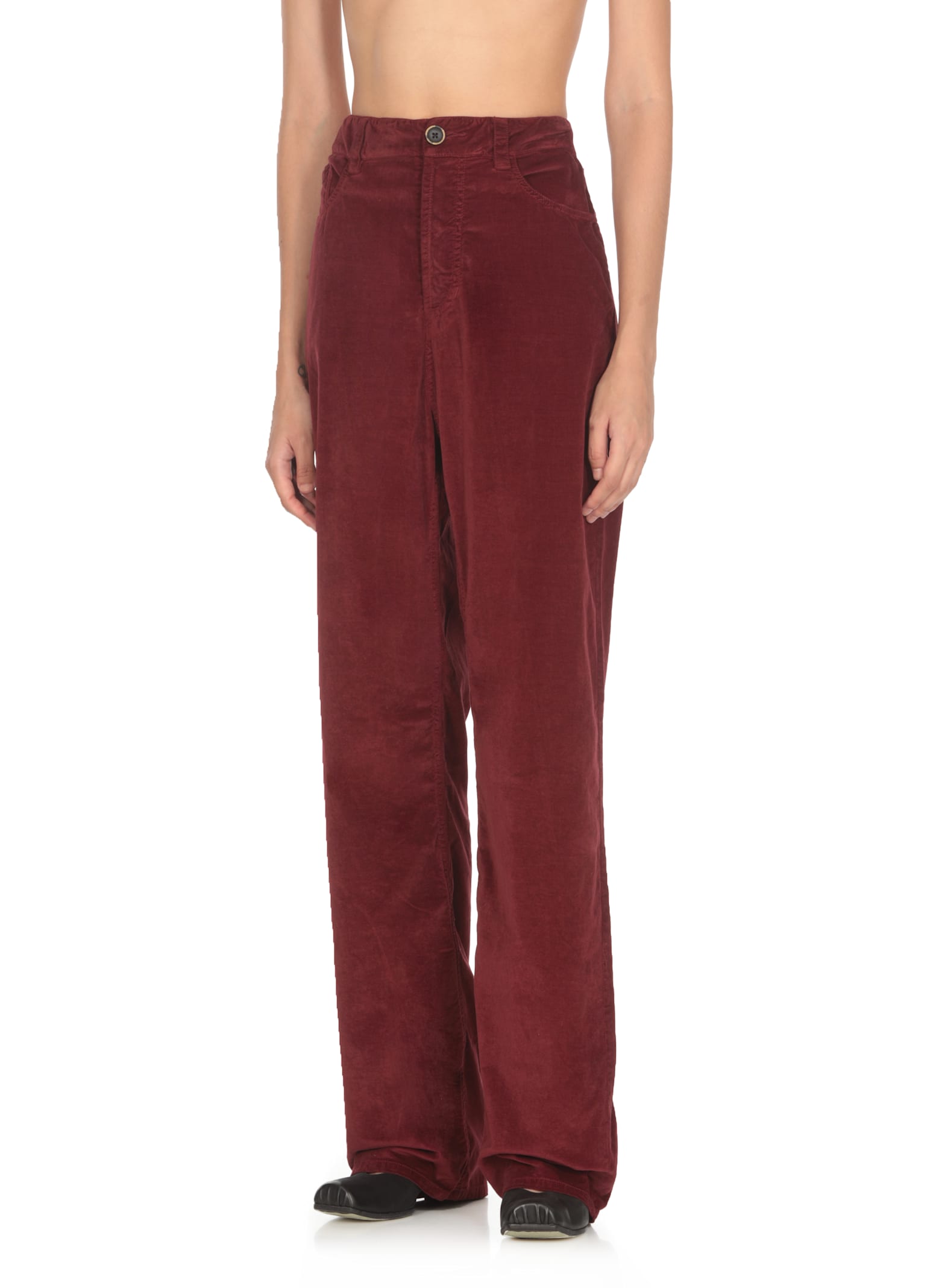 Shop Uma Wang Tree Trousers In Bordeaux