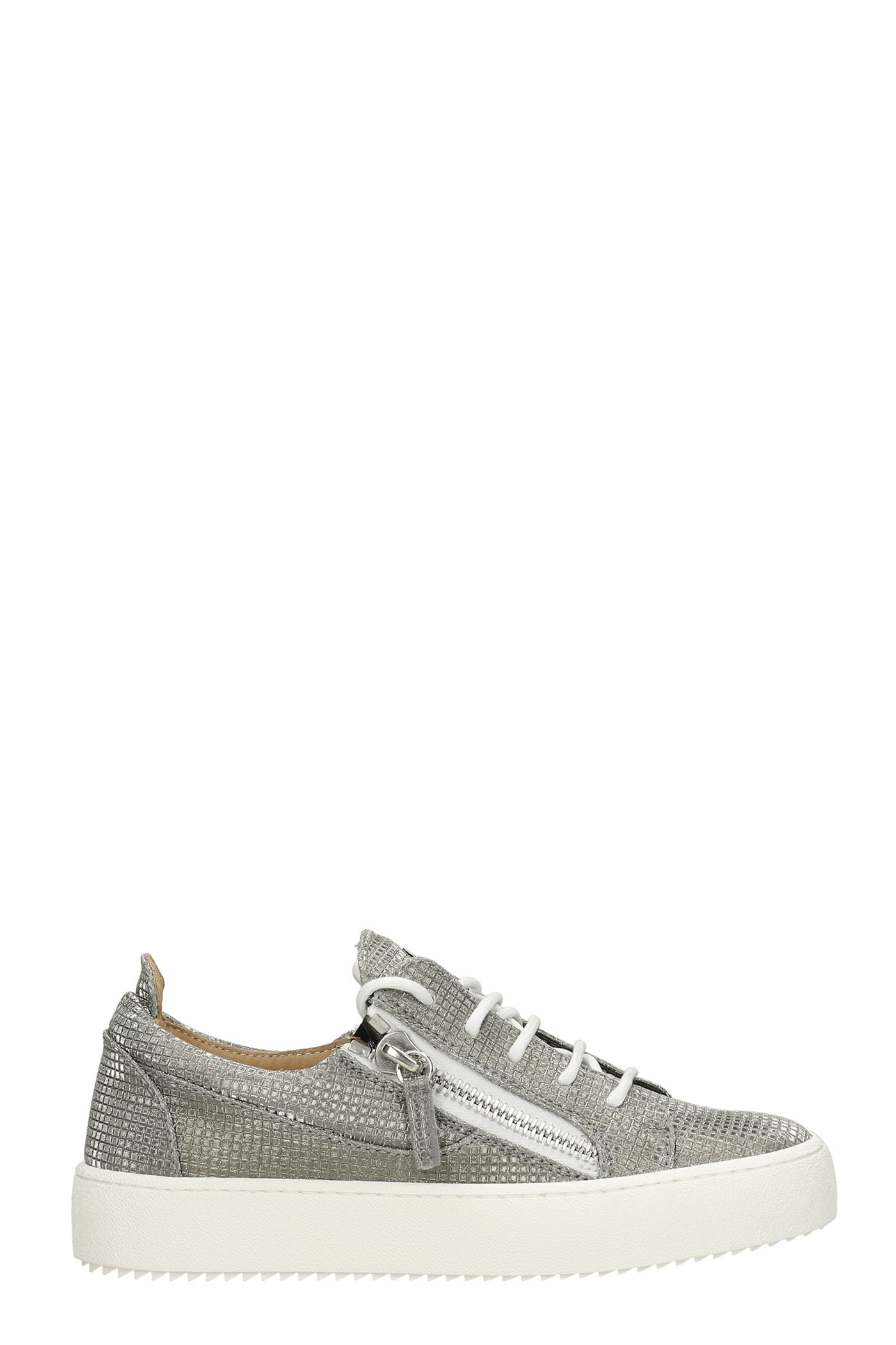 Giuseppe Zanotti Frankie Sneakers In Silver Leather