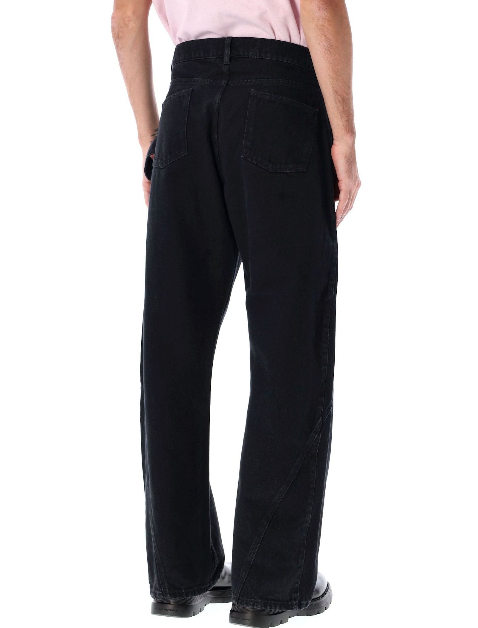 Jw Anderson Twisted Workwear Denim Jeans In Black