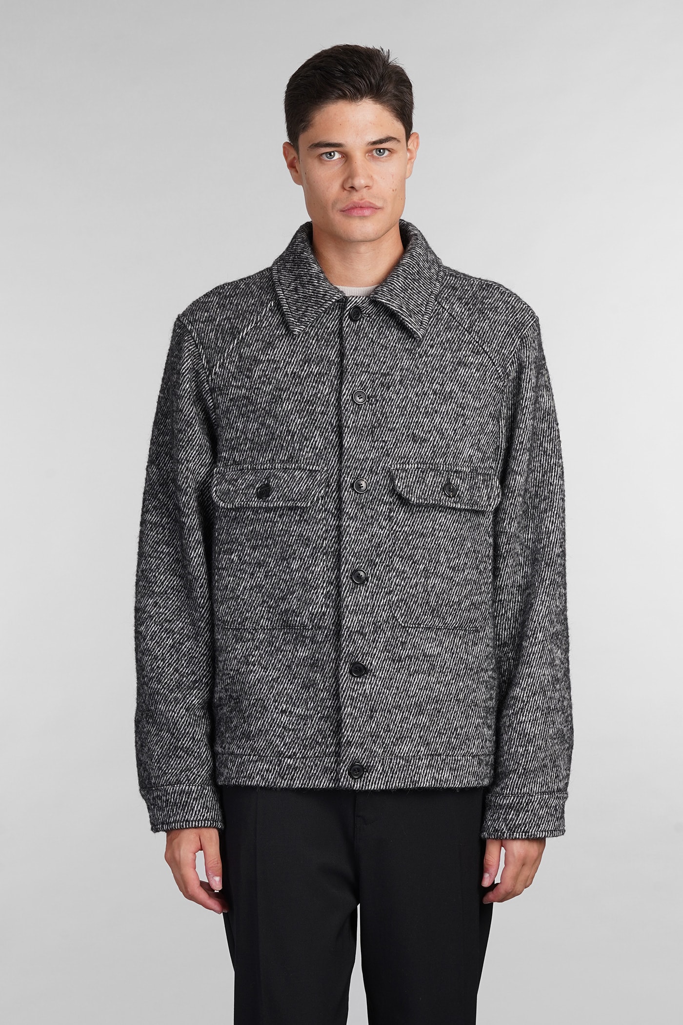 Shop Mauro Grifoni Casual Jacket In Black Wool