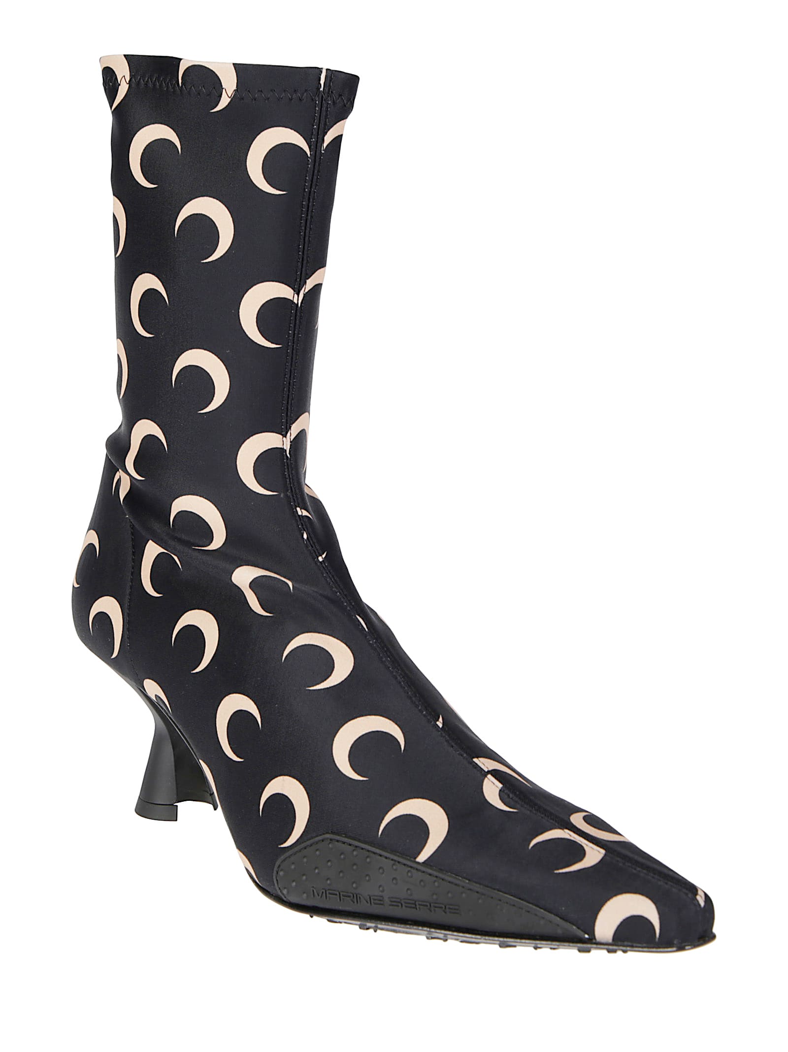 Marine Serre Moon Printed Jersey Ms Boots In Black
