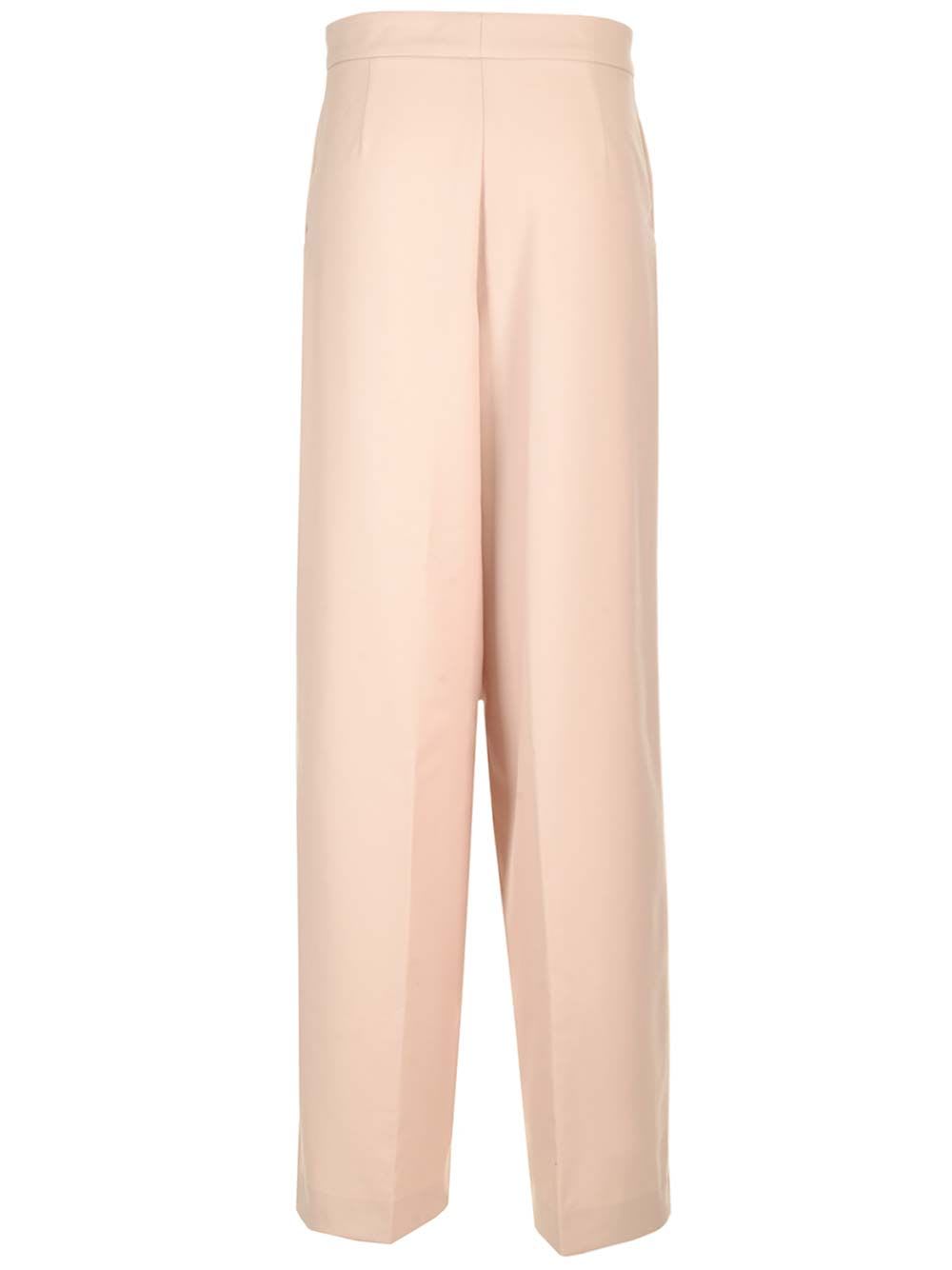 Shop Dries Van Noten Wide Leg Wool Trousers In White