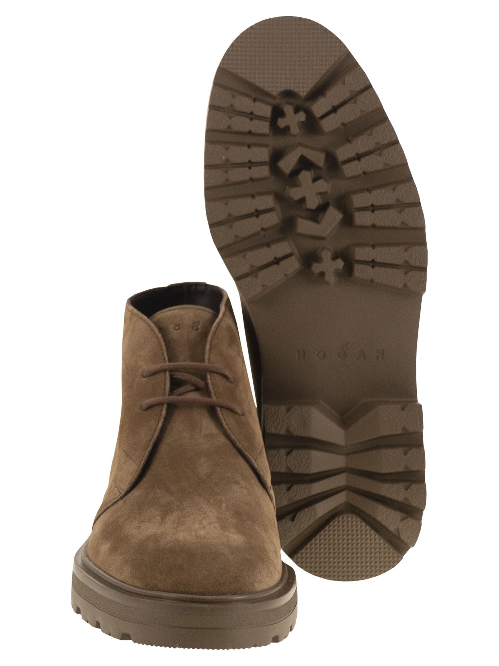 Hogan H673 - Lace-up Ankle Boot In Brown