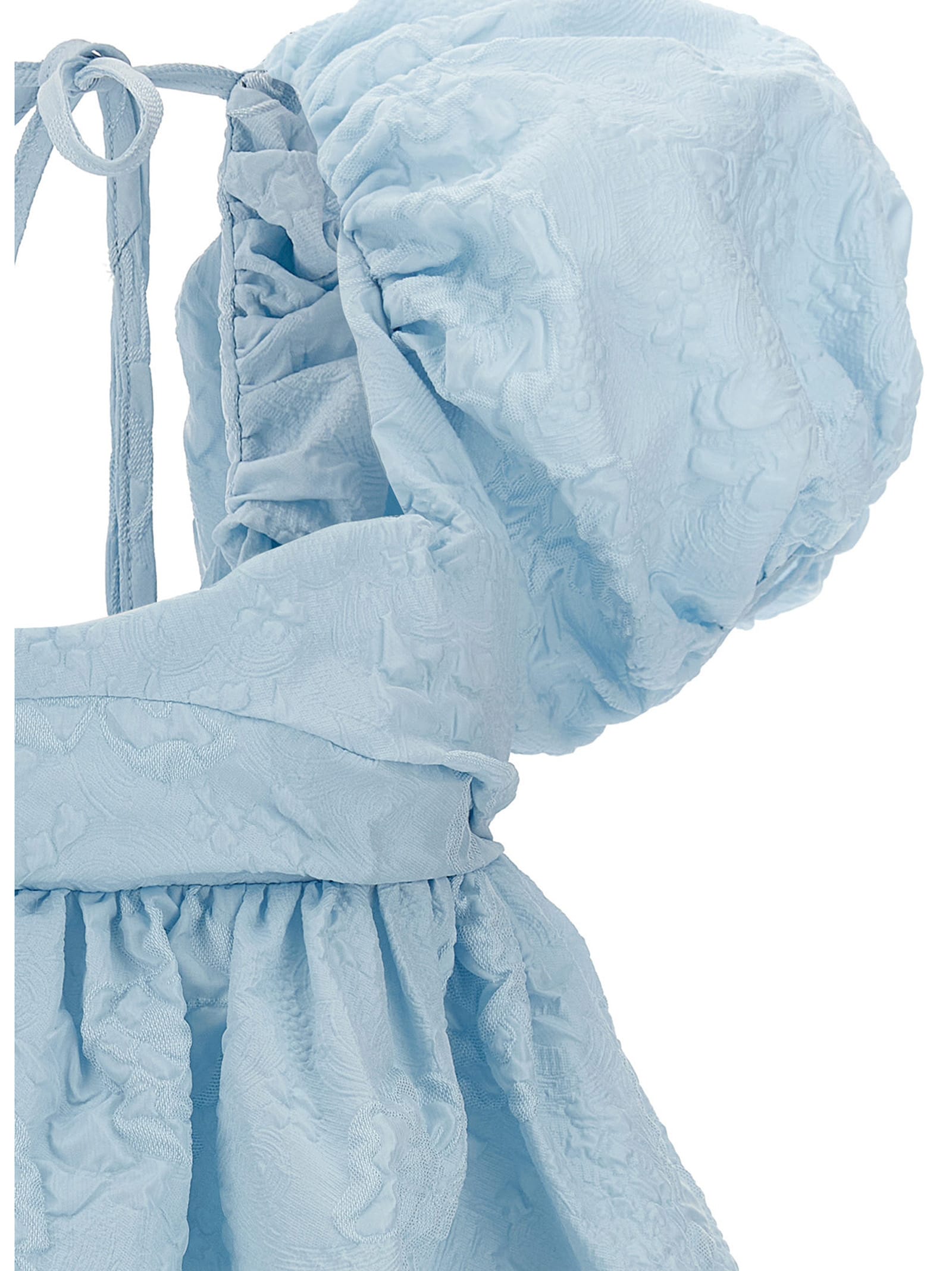 Shop Cecilie Bahnsen Sari Top In Light Blue
