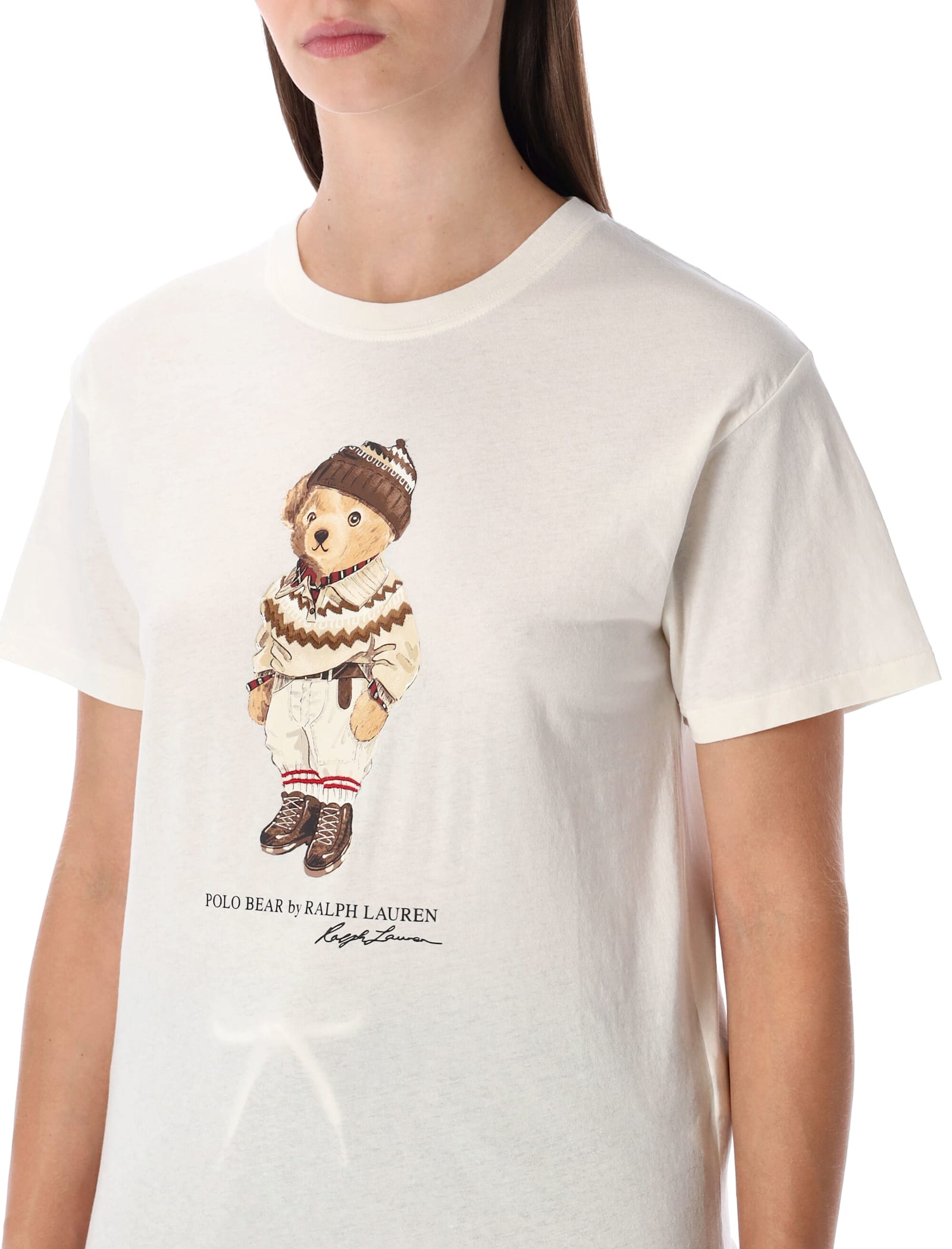 Polo Ralph Lauren Warm White Polo Bear T-shirt In White