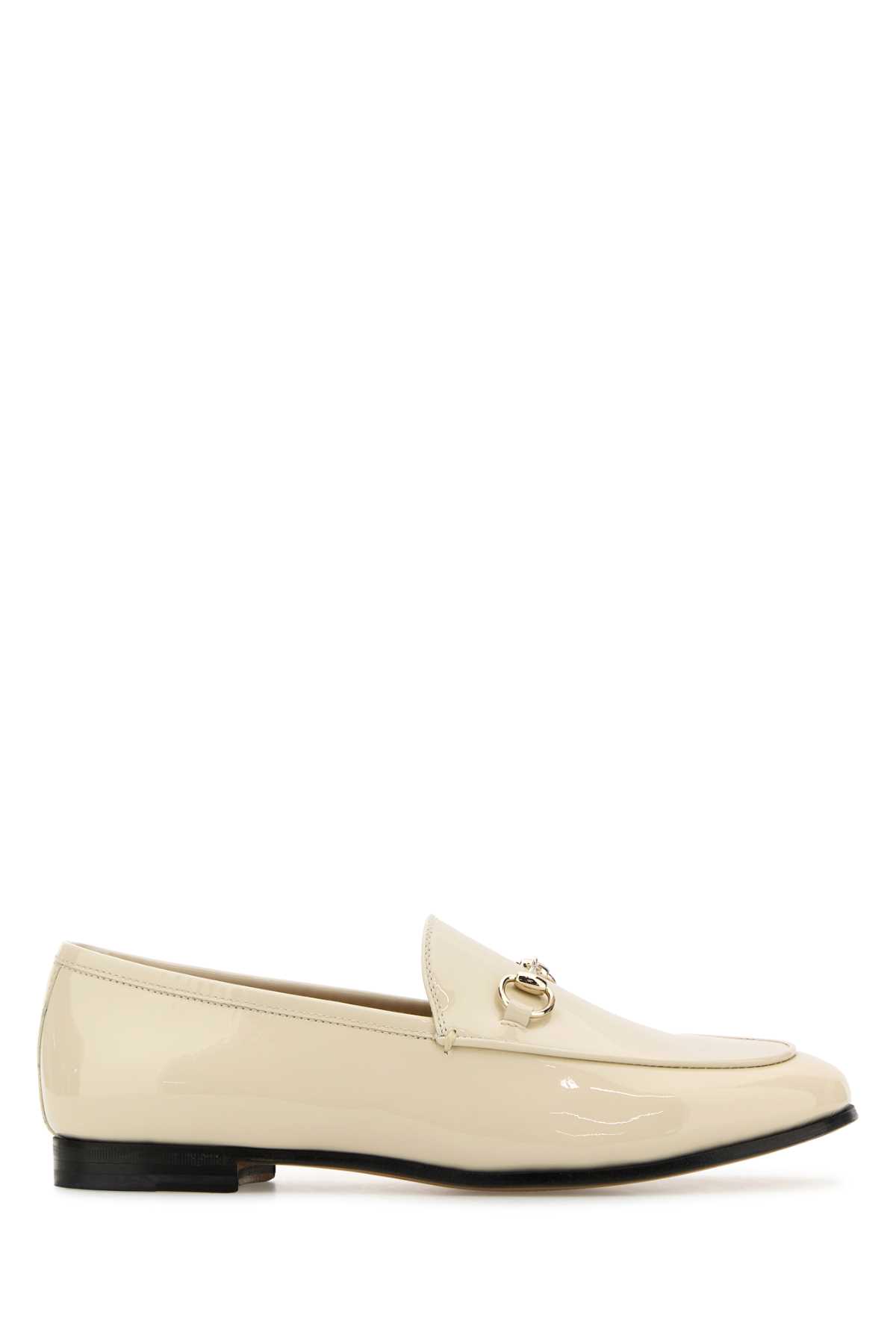 Shop Gucci Ivory Leather Loafers In Newivoire