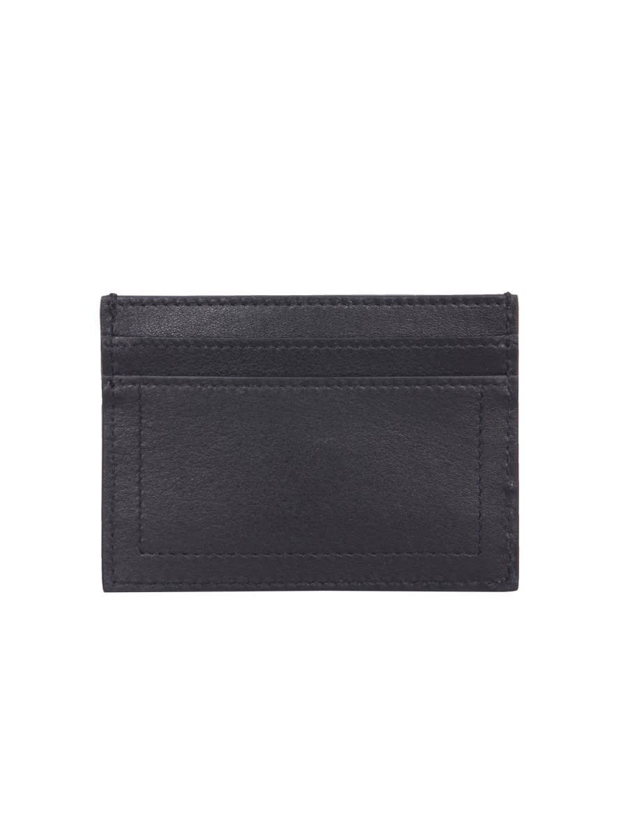 Shop Moschino Leather Card Holder In Black