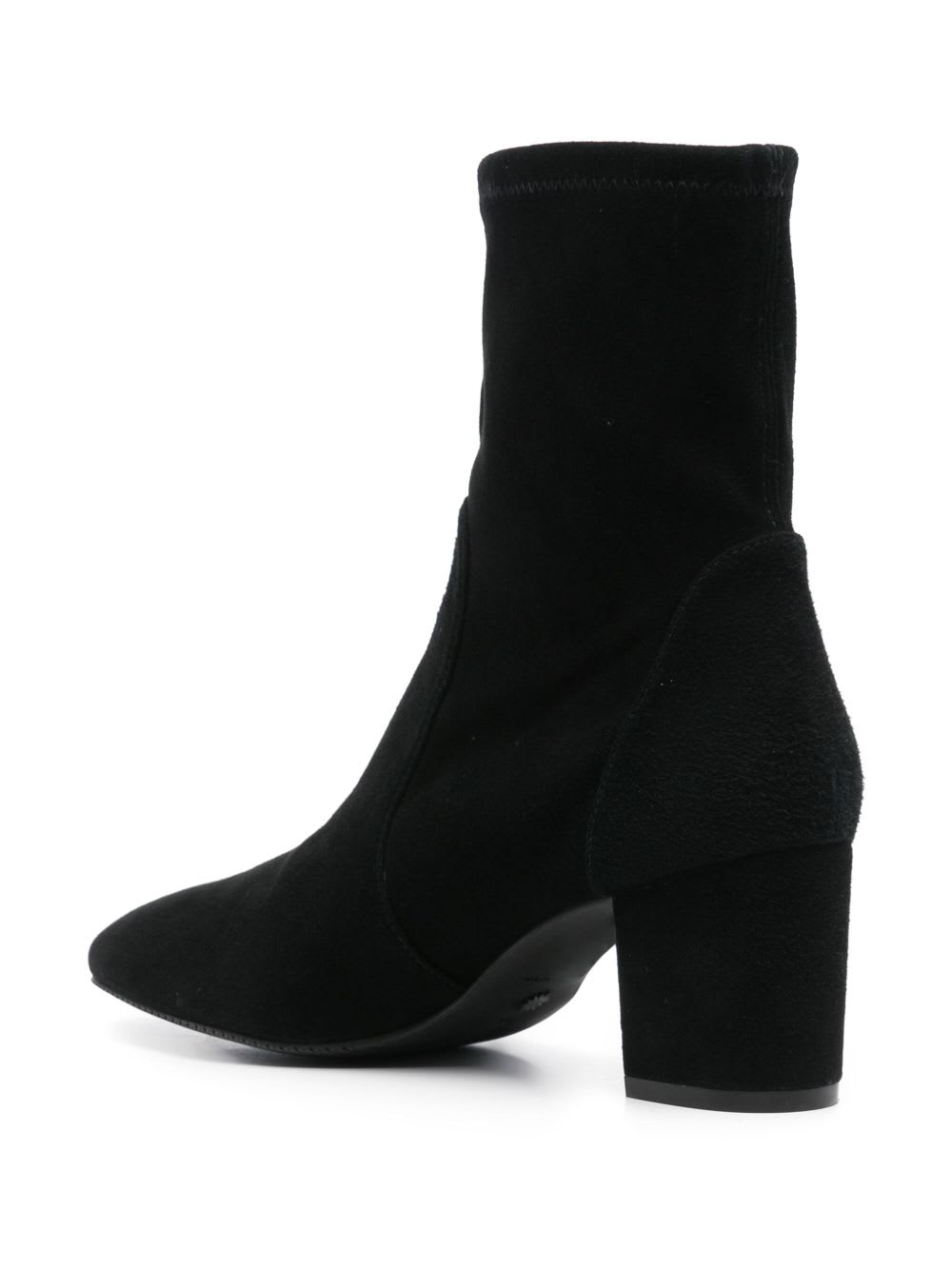 Stuart Weitzman Flareblock Womens Suede Pull On Ankle Boots In Black