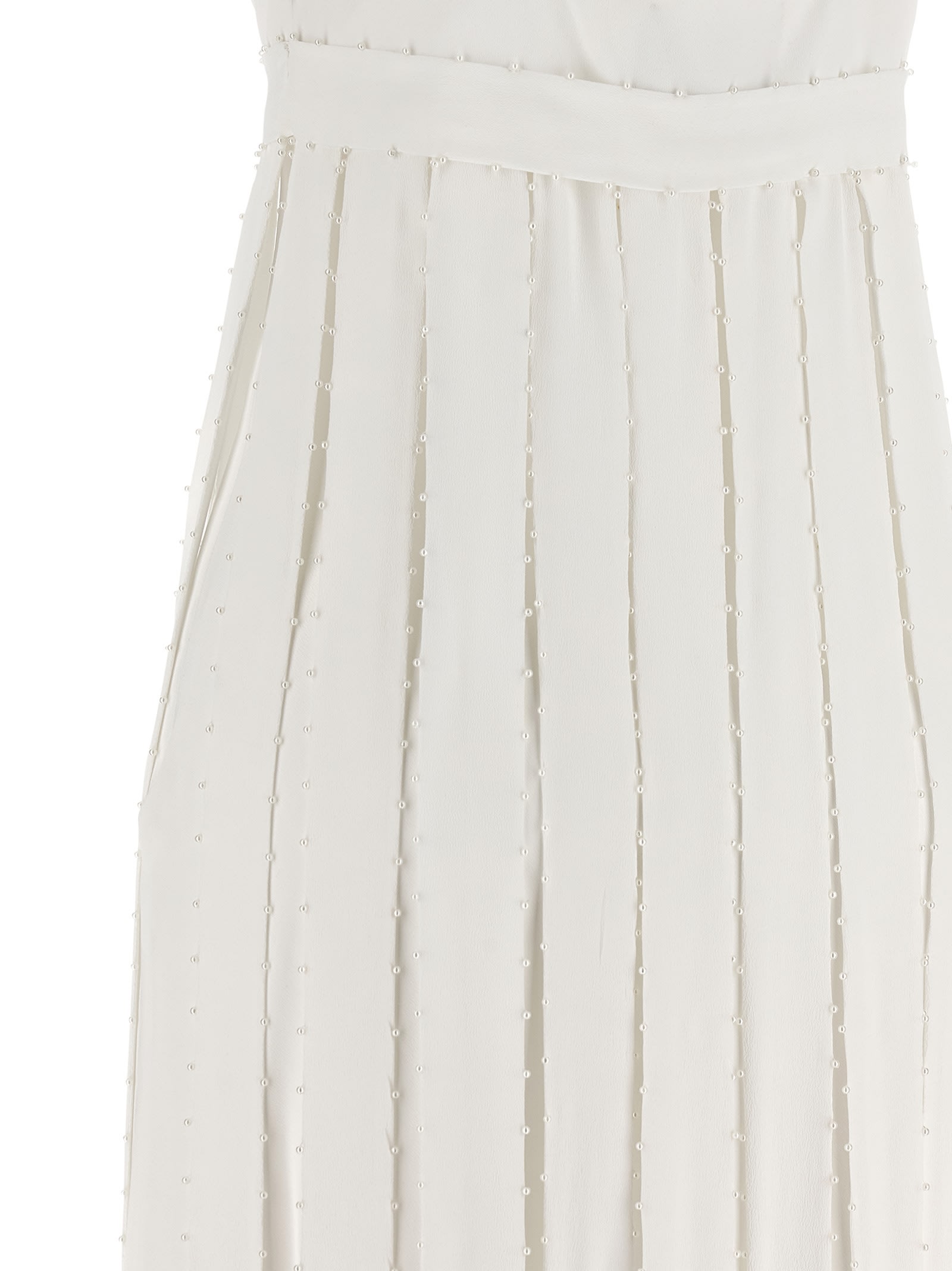 Giovanni Bedin Pearl-embellished Pleated Dress In White