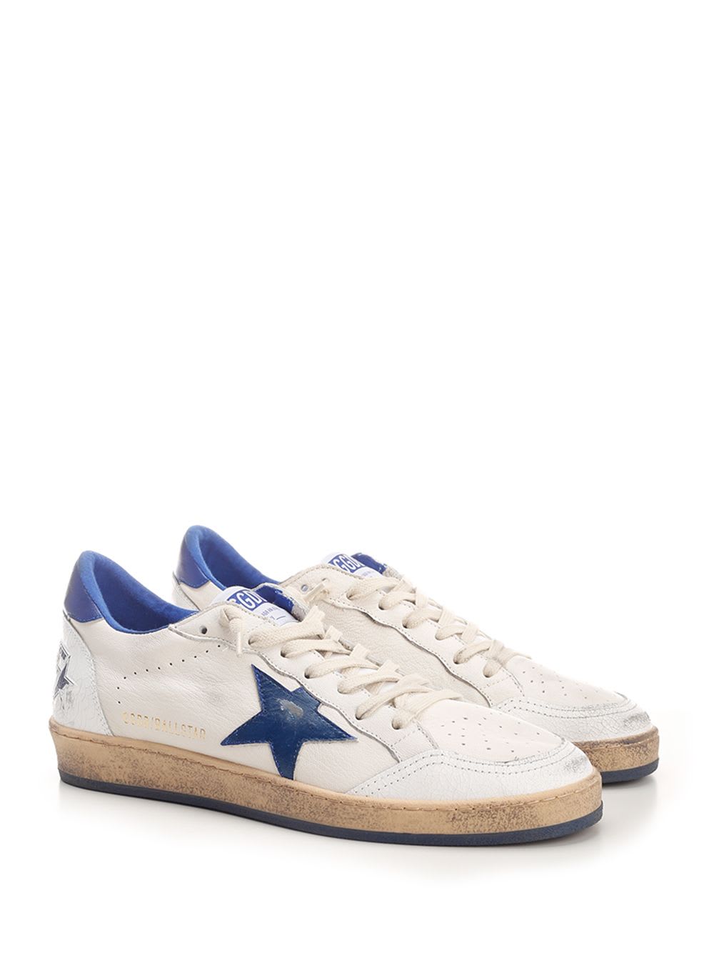 Golden Goose Vintage Low-top Sneakers With Laminated Leather Details In Multi