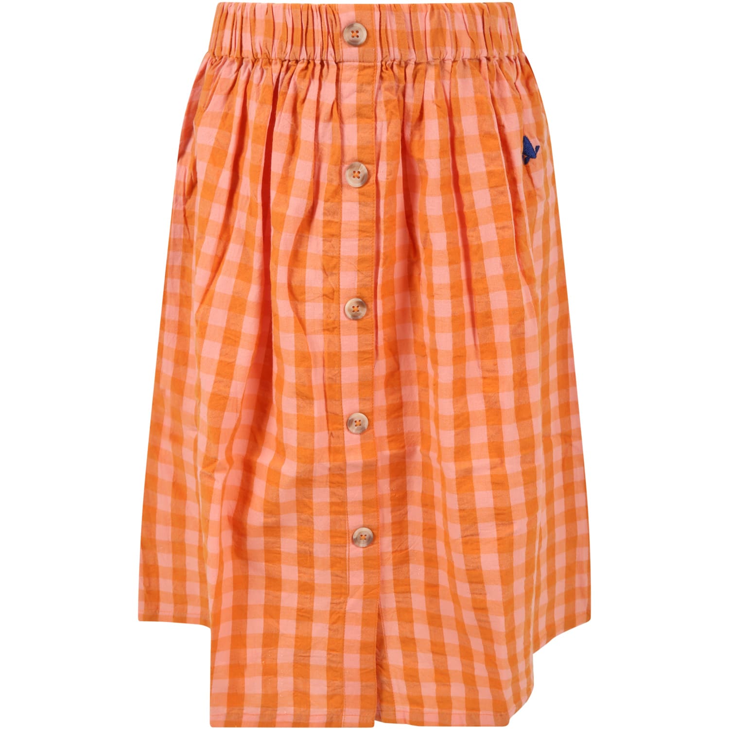Bobo Choses Orange Skirt For Girl With Logo