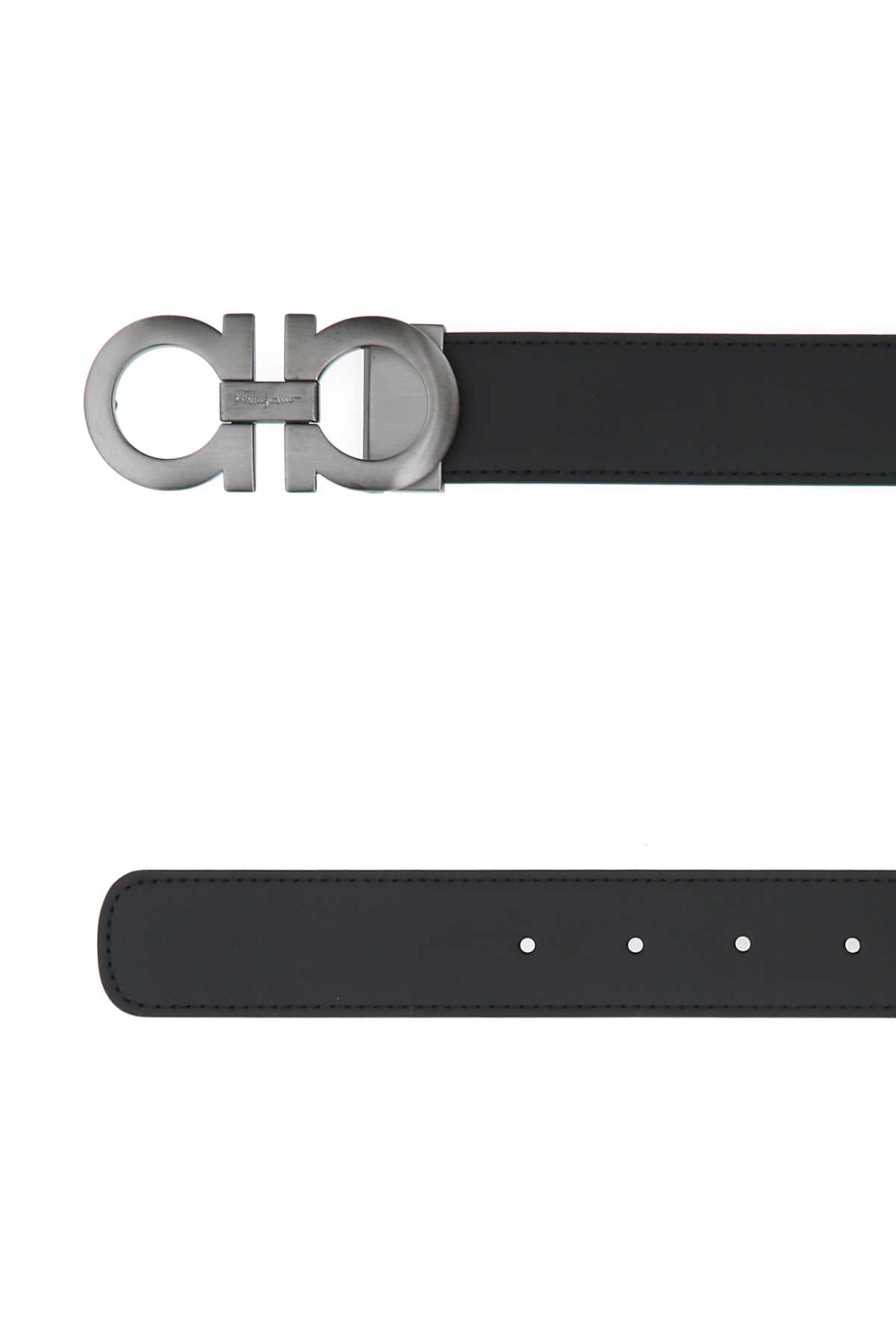 Black Leather Reversible Belt