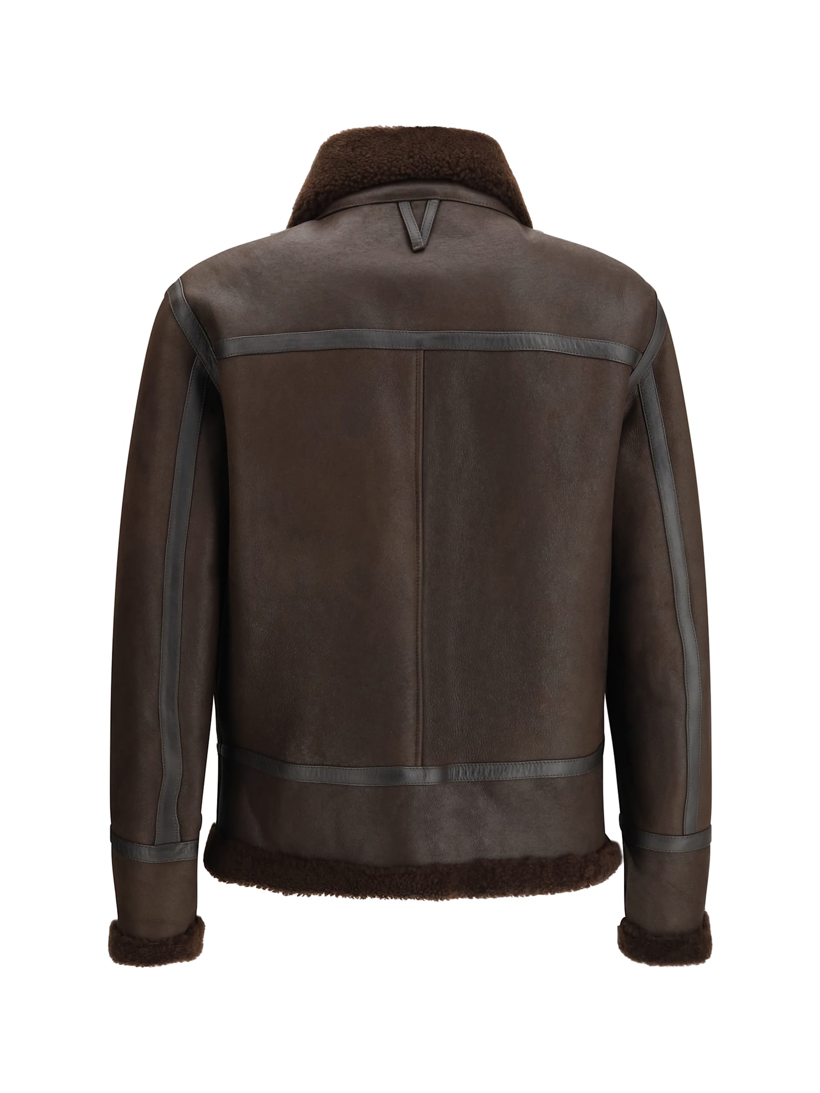 Valstar Coburn Aviator Jacket In Waxed Suede Shearling In Brown