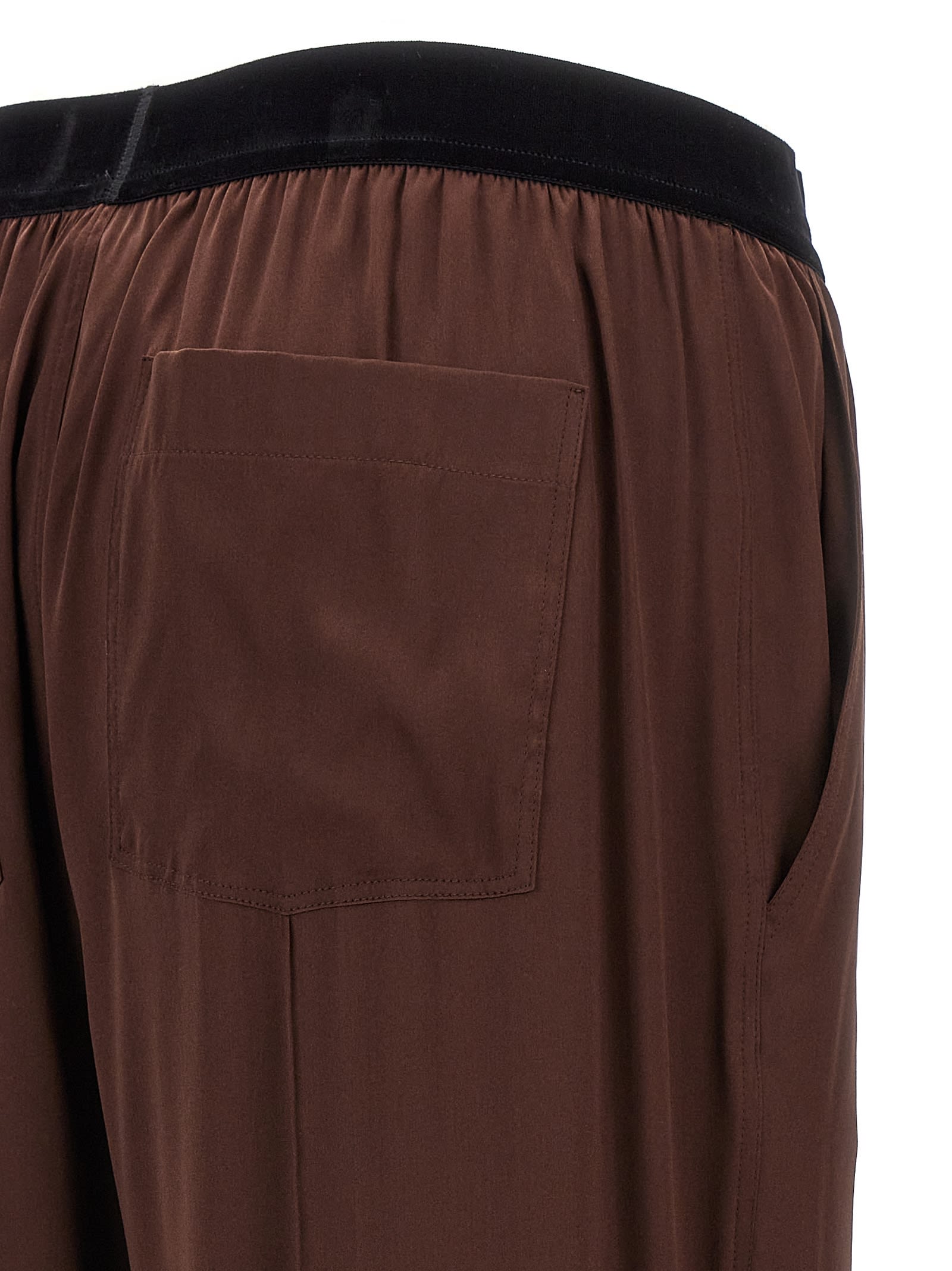 Shop Tom Ford Seta Stretch Trousers In Brown